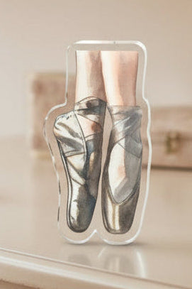 Ballet shoes in acrylic with a clear background
