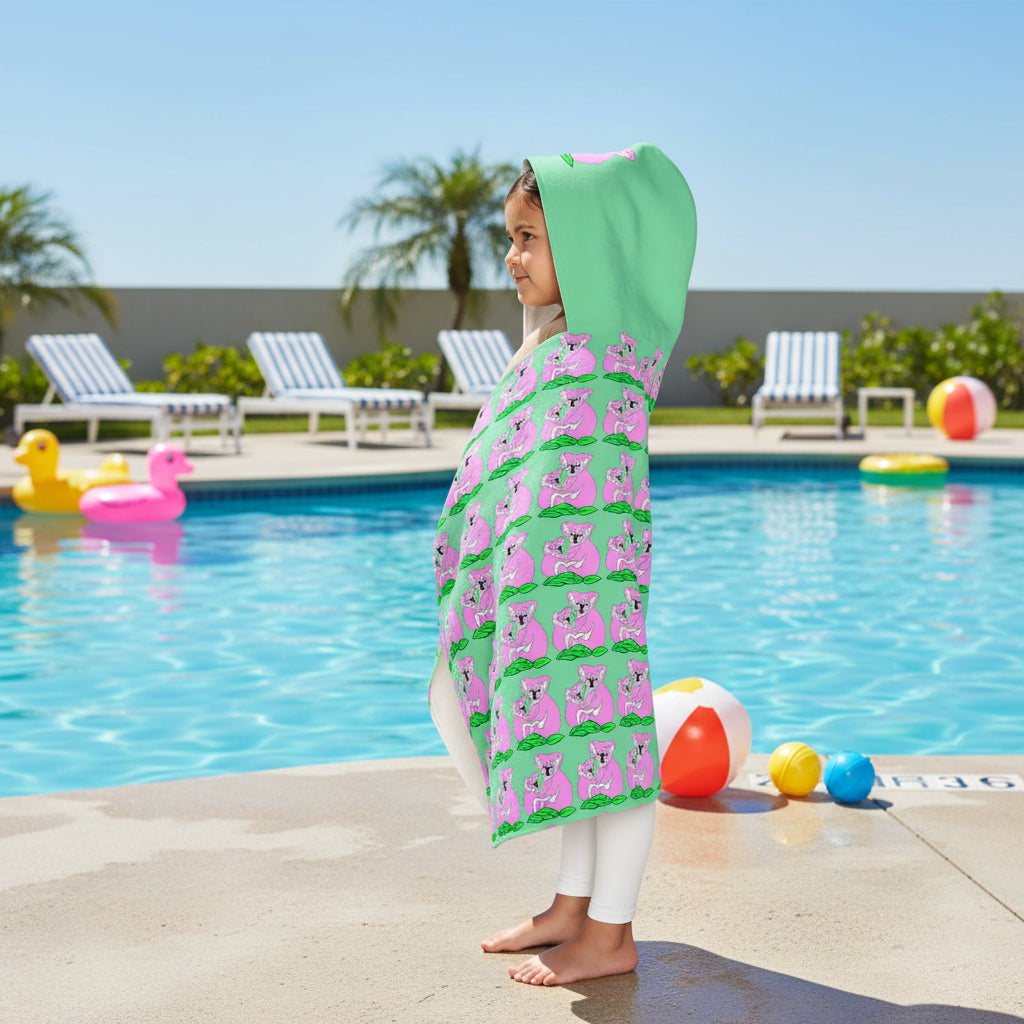 kid's towel with a quick-dry polyester face with a soft cotton terry interior