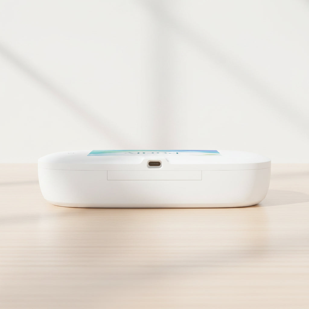 Attractive but very functional UV sanitizer and charger for cell phones