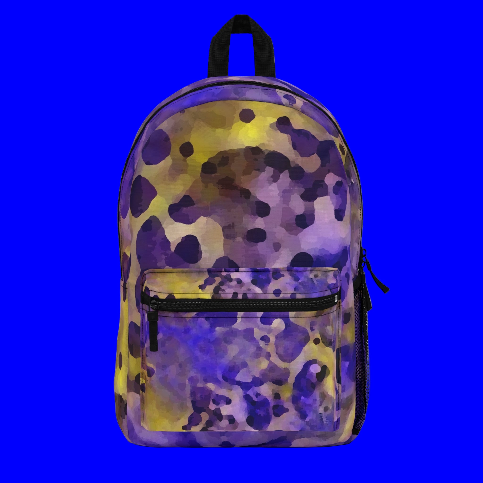 Backpack in tough construction and multiple compartments - room for laptop and tablet - eye catching abstract art design