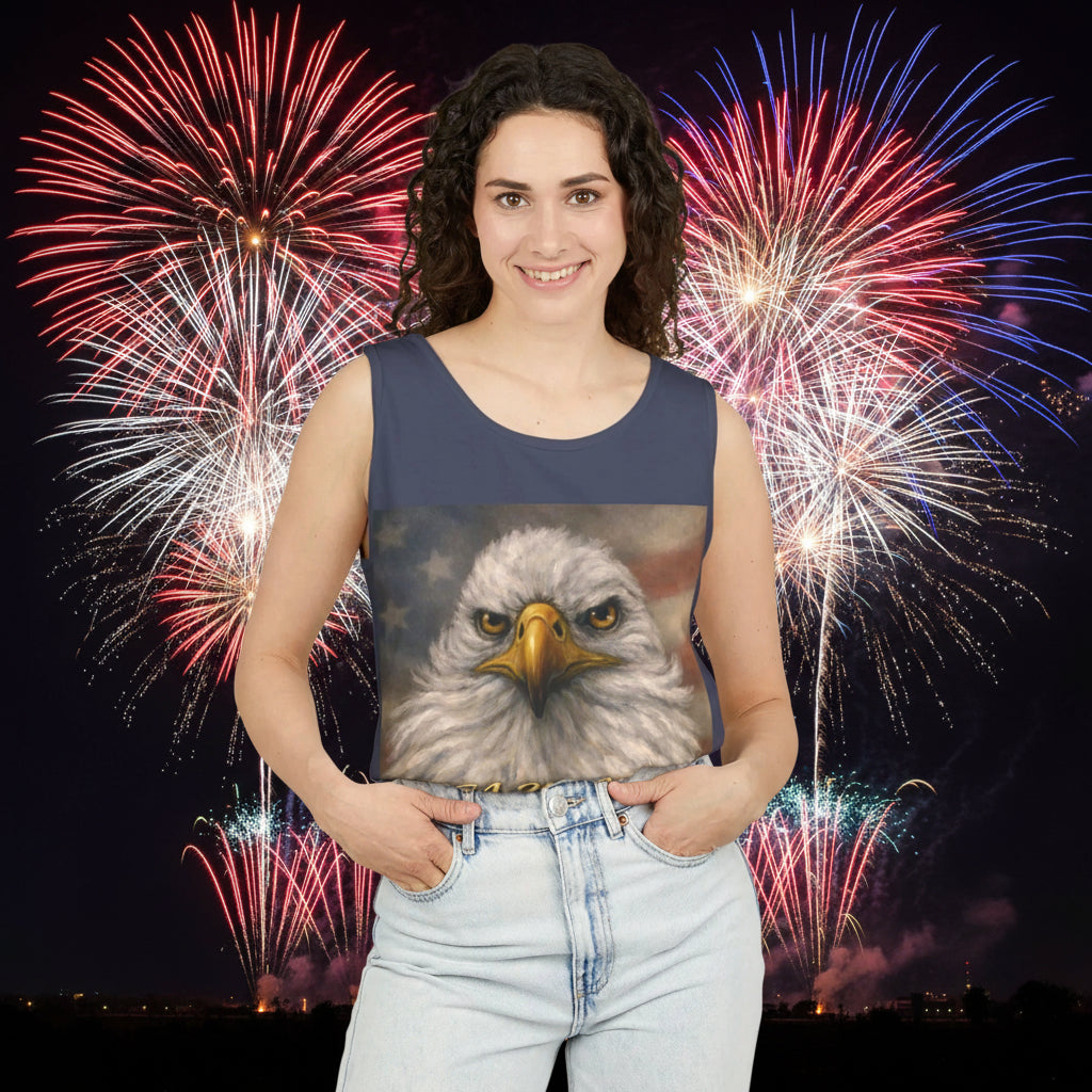 Bald eagle denim color tank top in breathable, soft ring-spun cotton - 5 colors