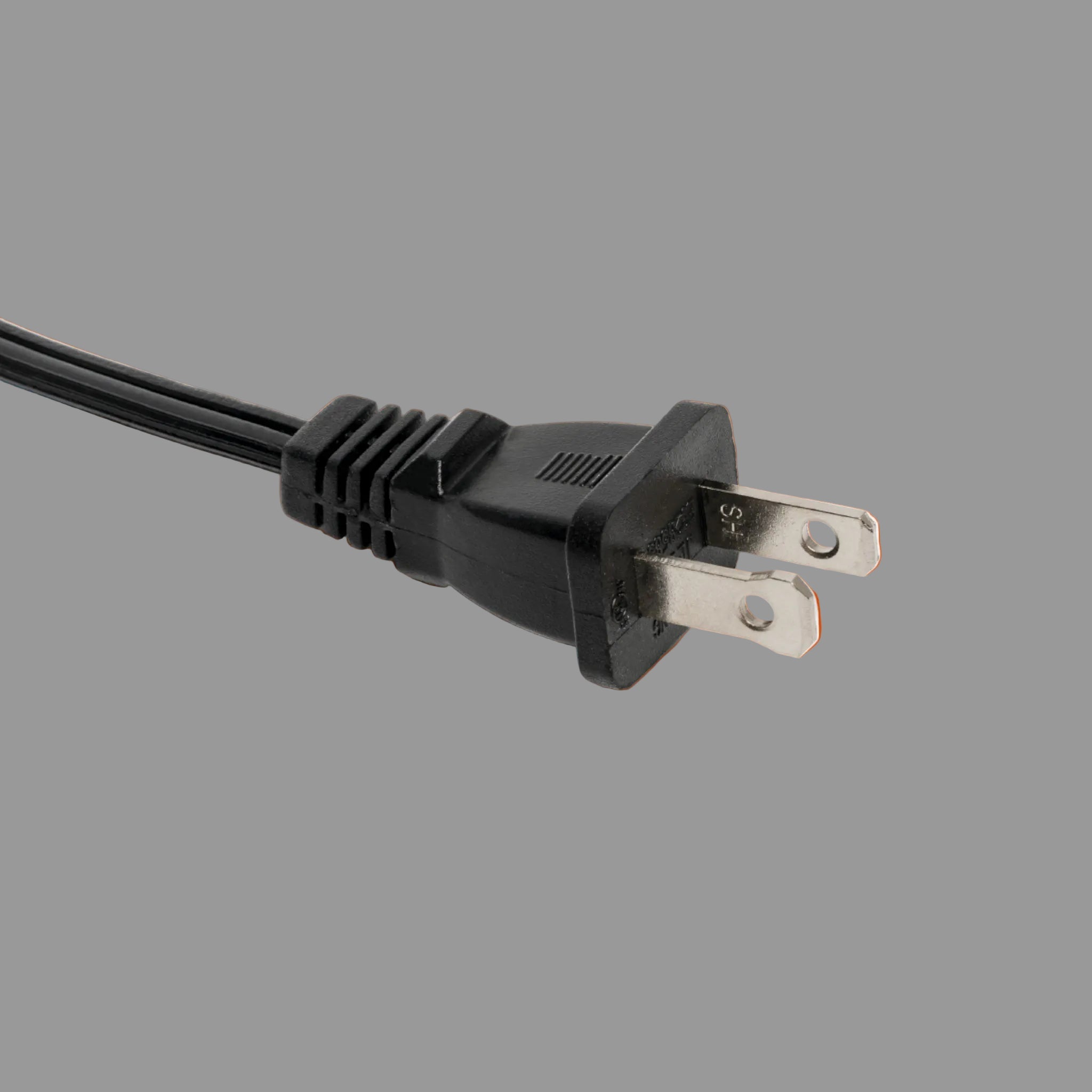 Black power cord with plug