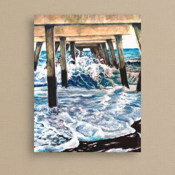 Canvas Print of painting in vivid image reproduction of dramatic sea scape