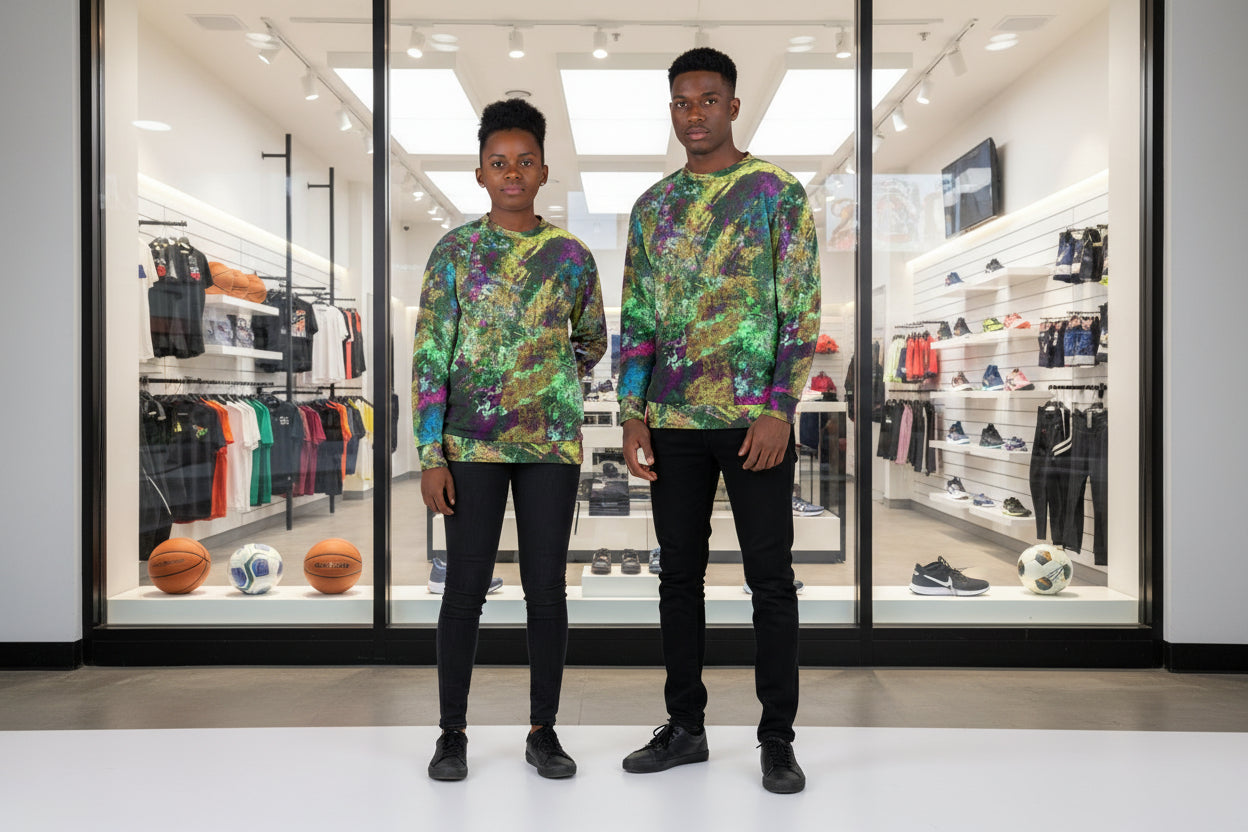 Unisex Sweatshirt with abstract patterned that will turn heads