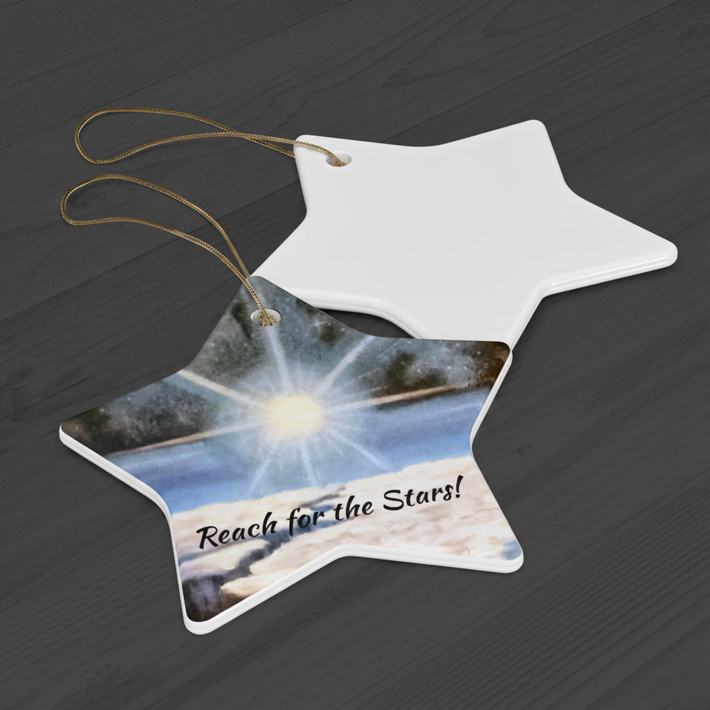 Star-shaped ornament with 'Reach for the Stars!' gift of encouragement