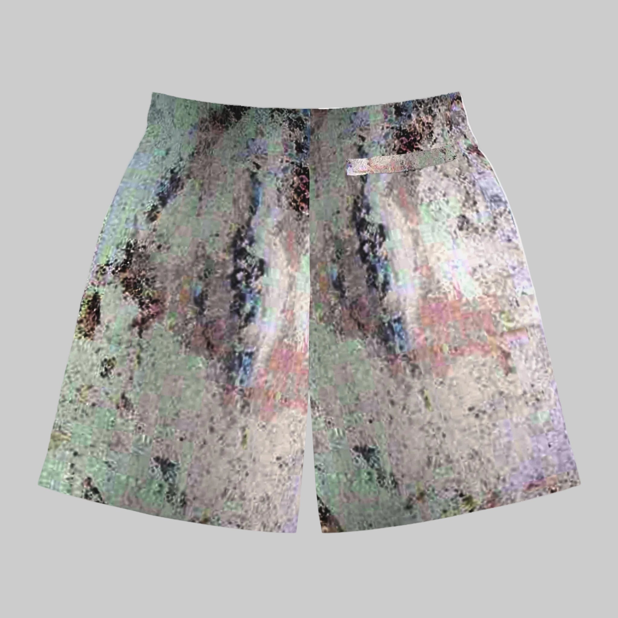 front view of men's unique abstract design shorts that will become your go to for style and comfort