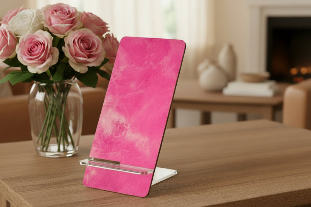 Hot Pink phone stand is attractive and sturdy for any cell phone and convenient