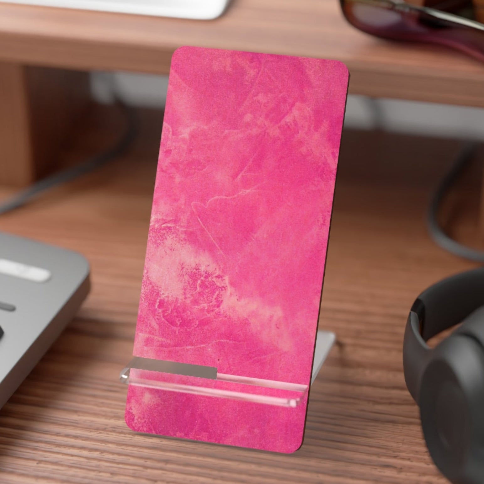 Pink phone stand ready for any cell phone - sturdy as well as attractive