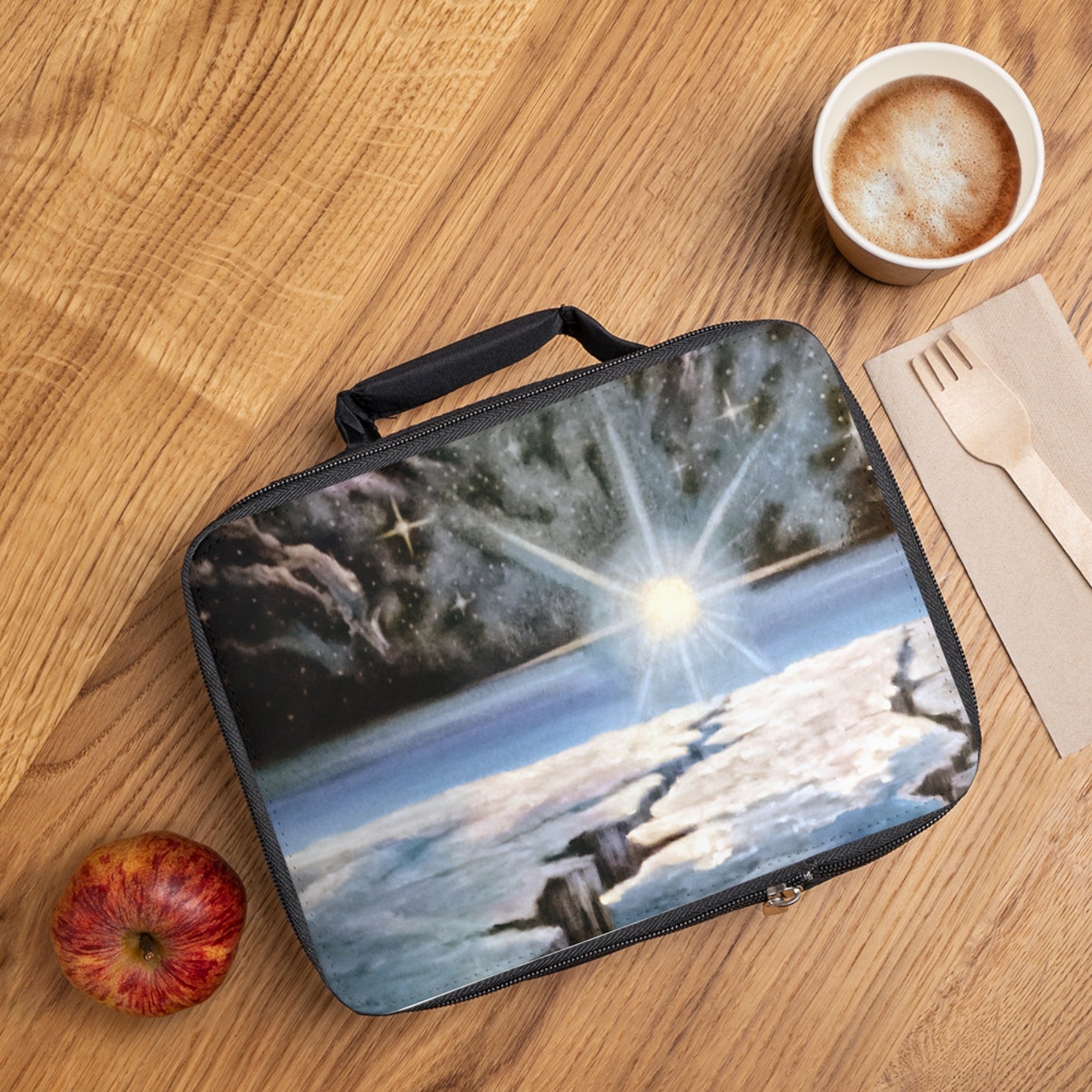 Lunch bag with a cosmic space illustration for the wanna be astronauts