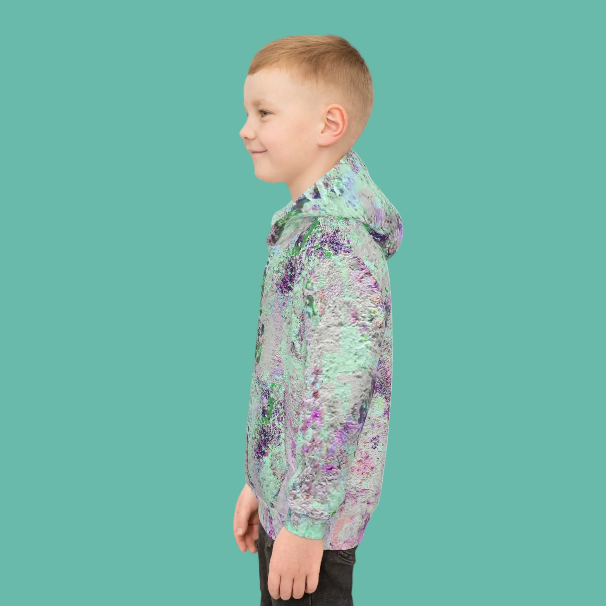 Kid's hoody sweatshirt is light enough to wear all day