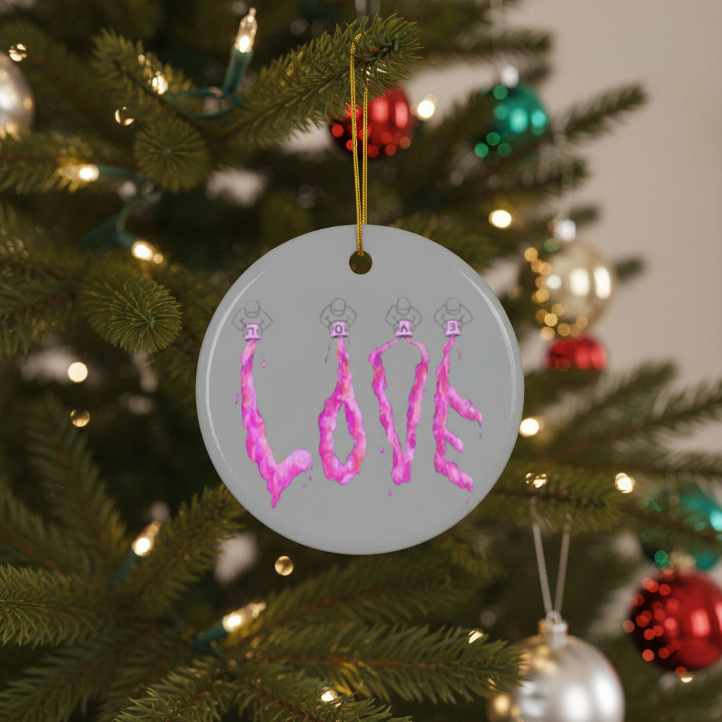 Decorative ornament with Unique and Original Pink 'LOVE'