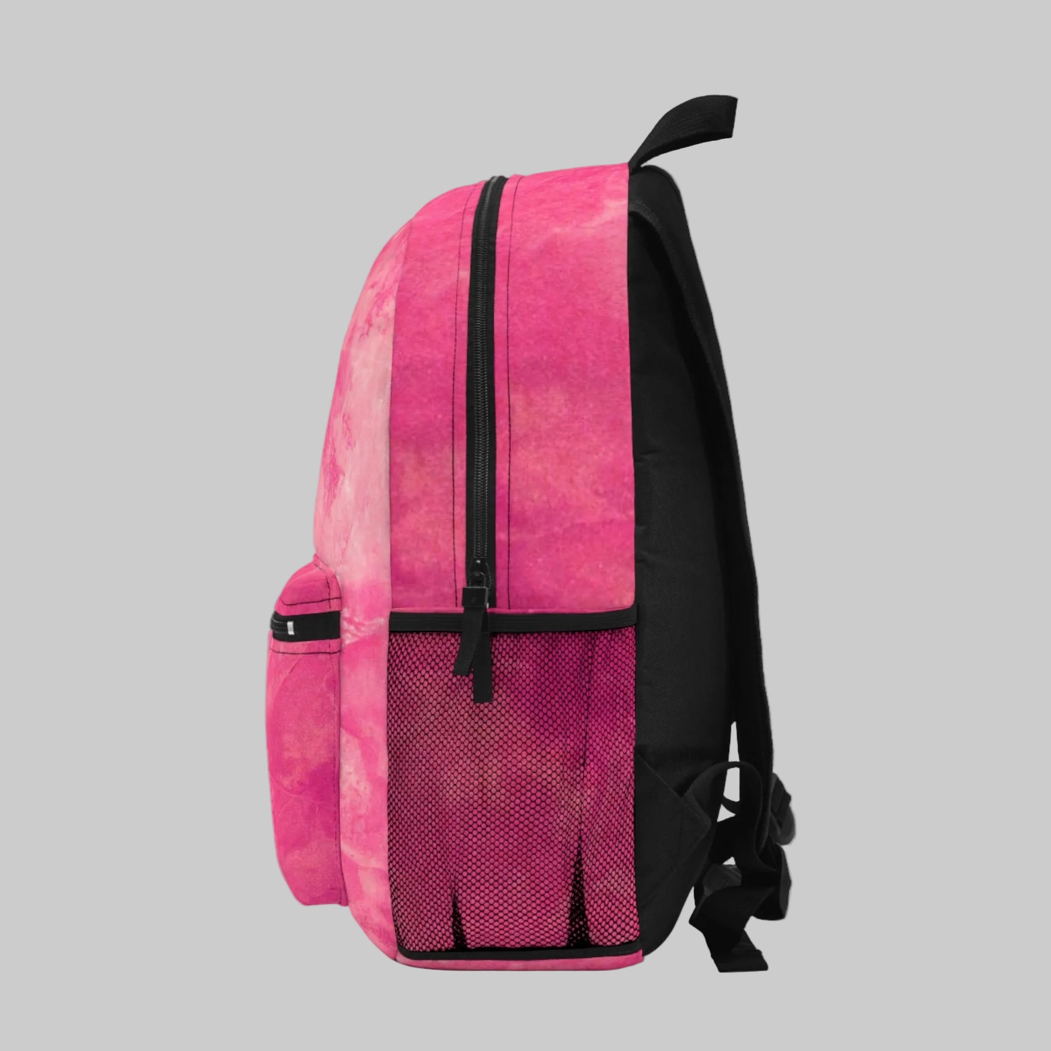 Pink and black backpack - zippered with 4 compartments