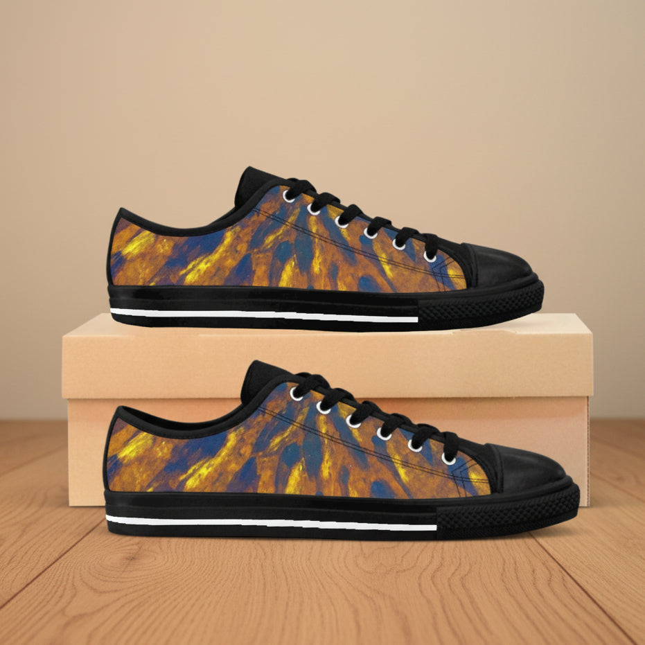Black and gold sneakers with wild design - durable, lightweight soft insole