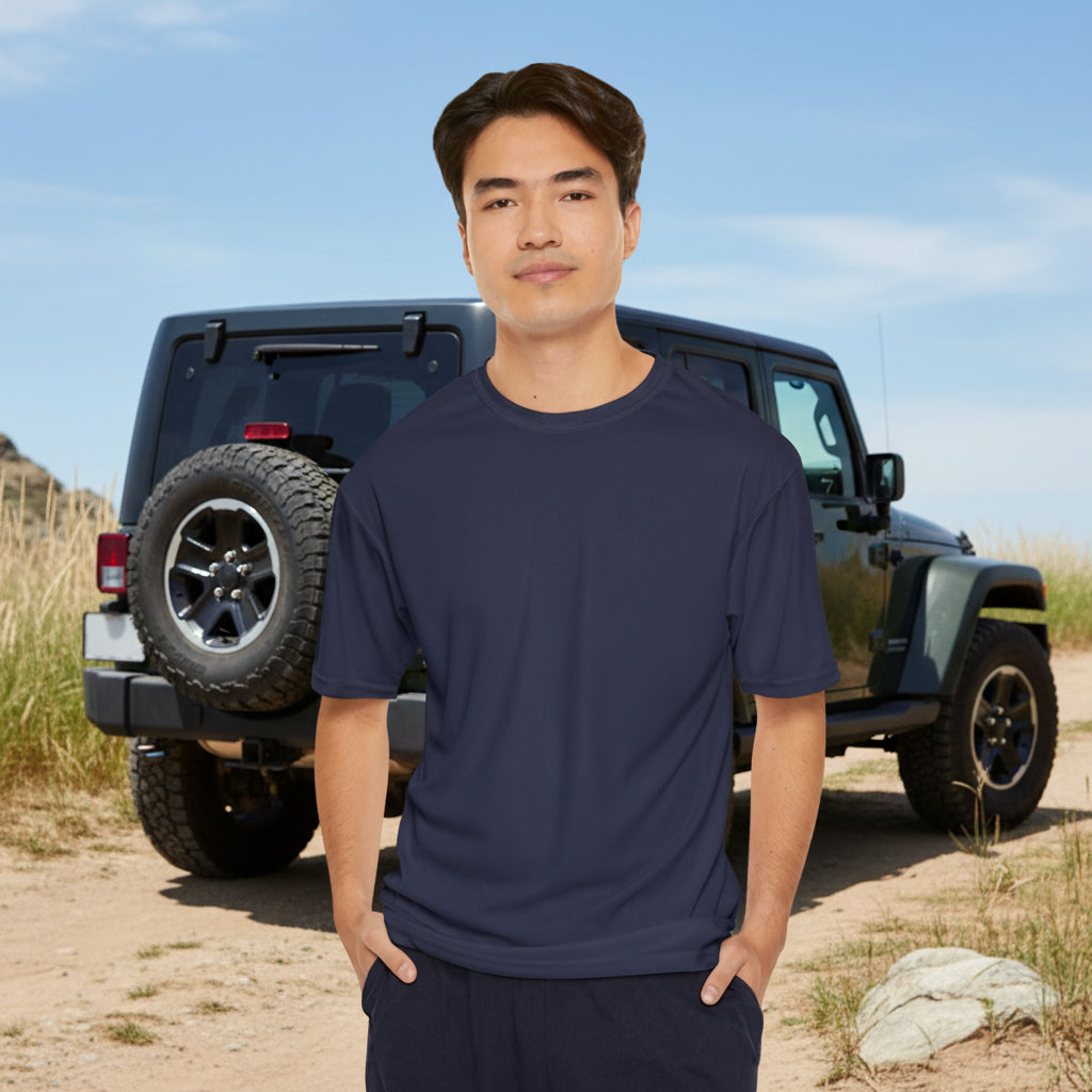 Navy athletic Tshirt for men for casual wear and comfort with moisture wicking material