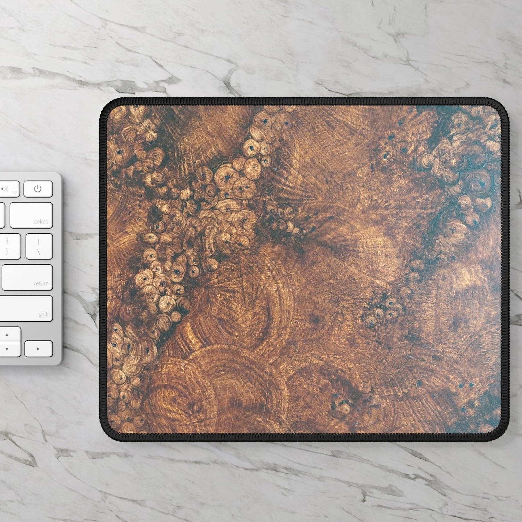 Mouse pad in painted unique Burl Wood Design with an easy slide finish