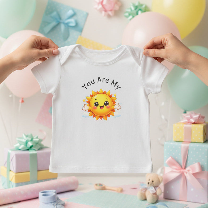 toddler tee 6mos-24mos 100% soft Cotton -7 colors available - You are my Sunshine Graphic