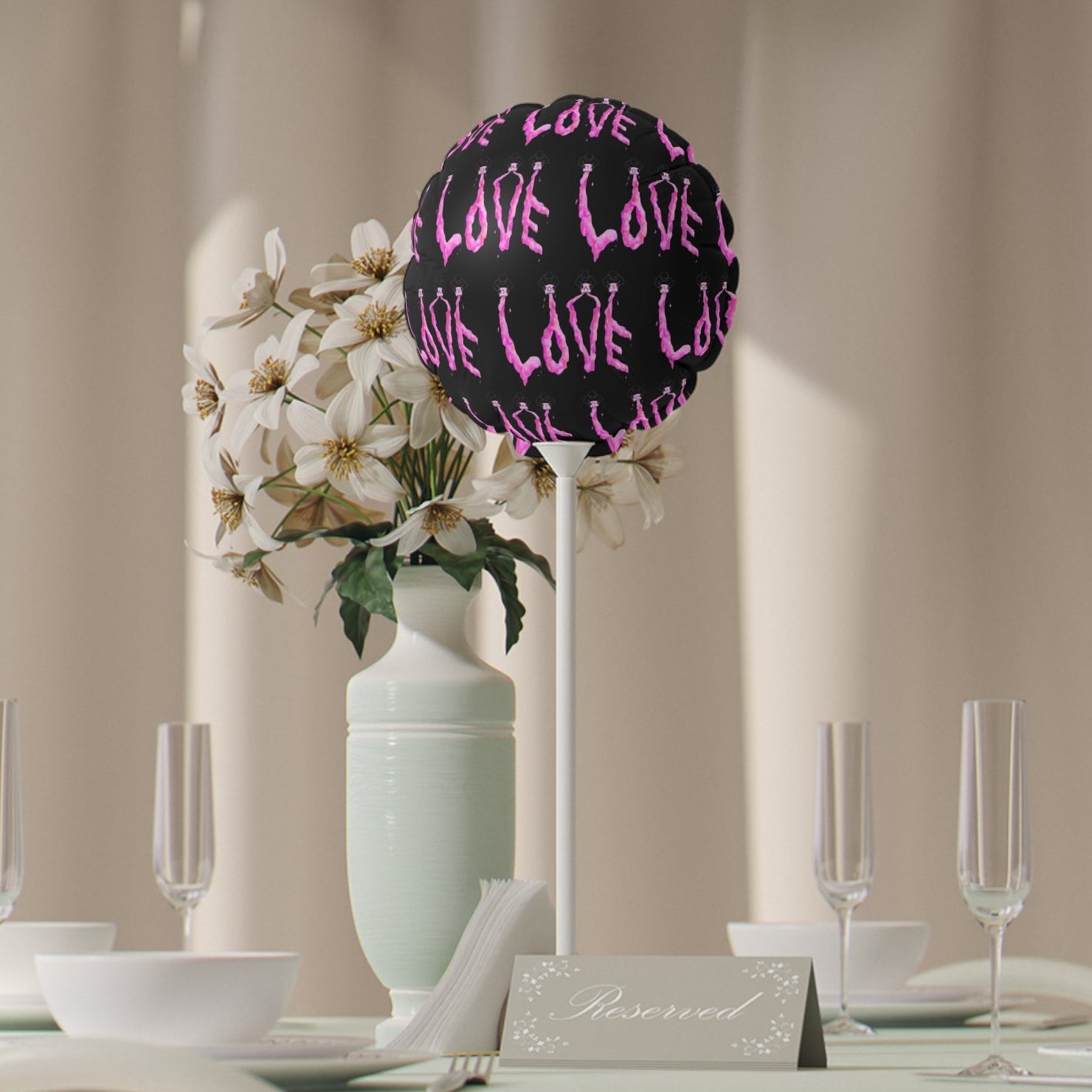 Black Foil Balloon with original LOVE pattern