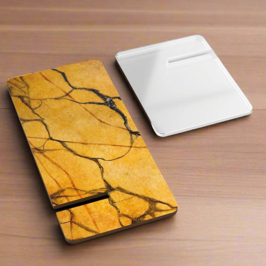 Gold Marble-patterned phone stand easy to assemble