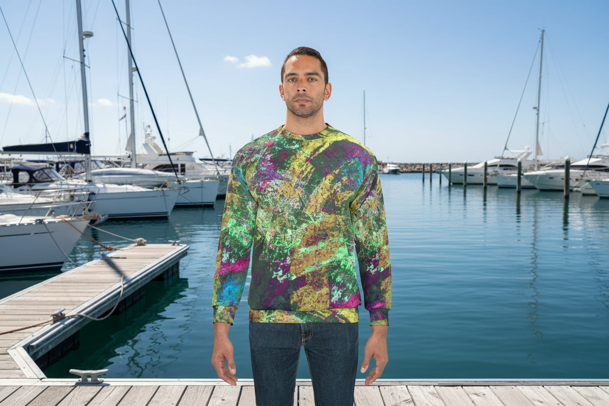 Colorful Abstract painted -patterned sweatshirt with classic fit for anyone