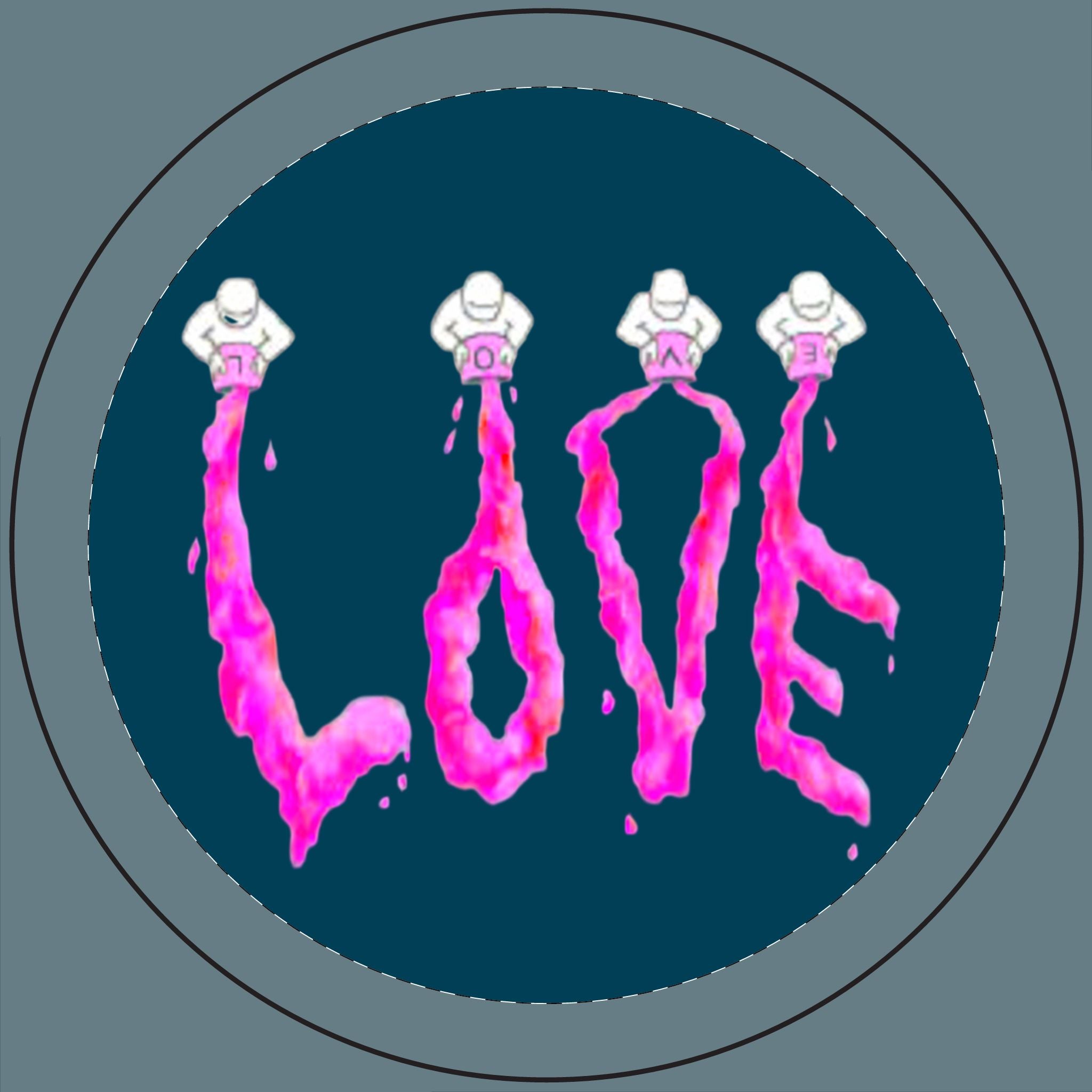 Soy Candle with 'LOVE' sign on a blue bamboo background