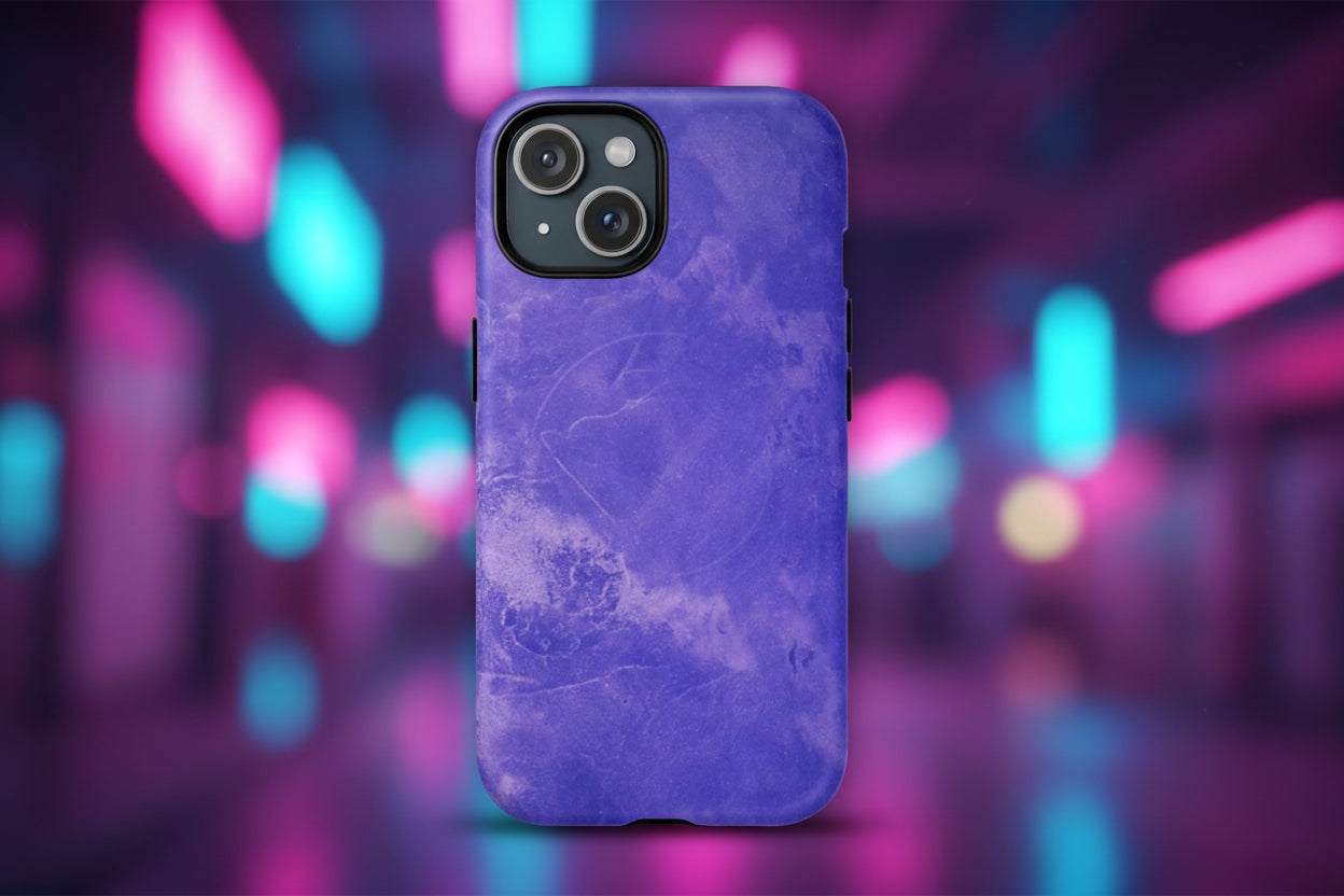 Magnetic iphone case in Blue abstract design with dual layers for toughness and compatible with MagSafe Accessories