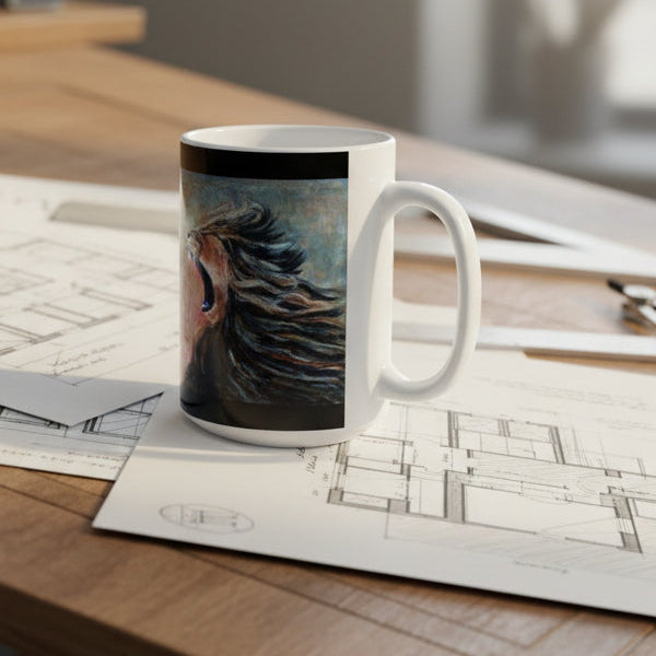 Leo Mug - 11oz and 15oz - shows off large C Handle for comfort