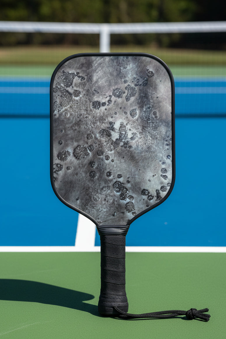 Wooden Paddle pickleball paddle with Moon Rock Graphic Design - durable and tough