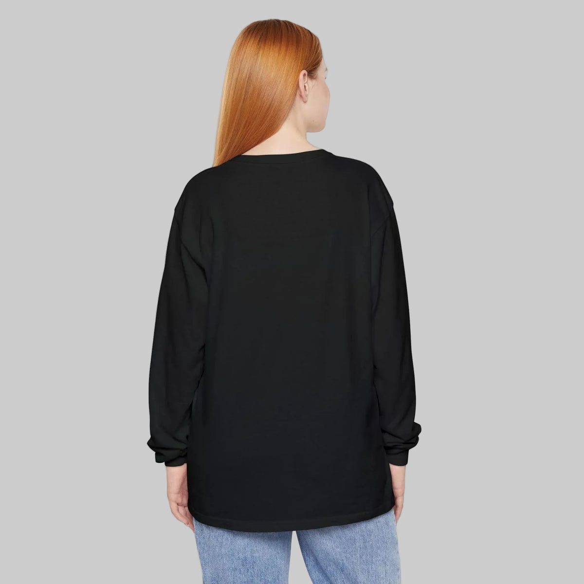 view from the back of the cotton long sleeve tee