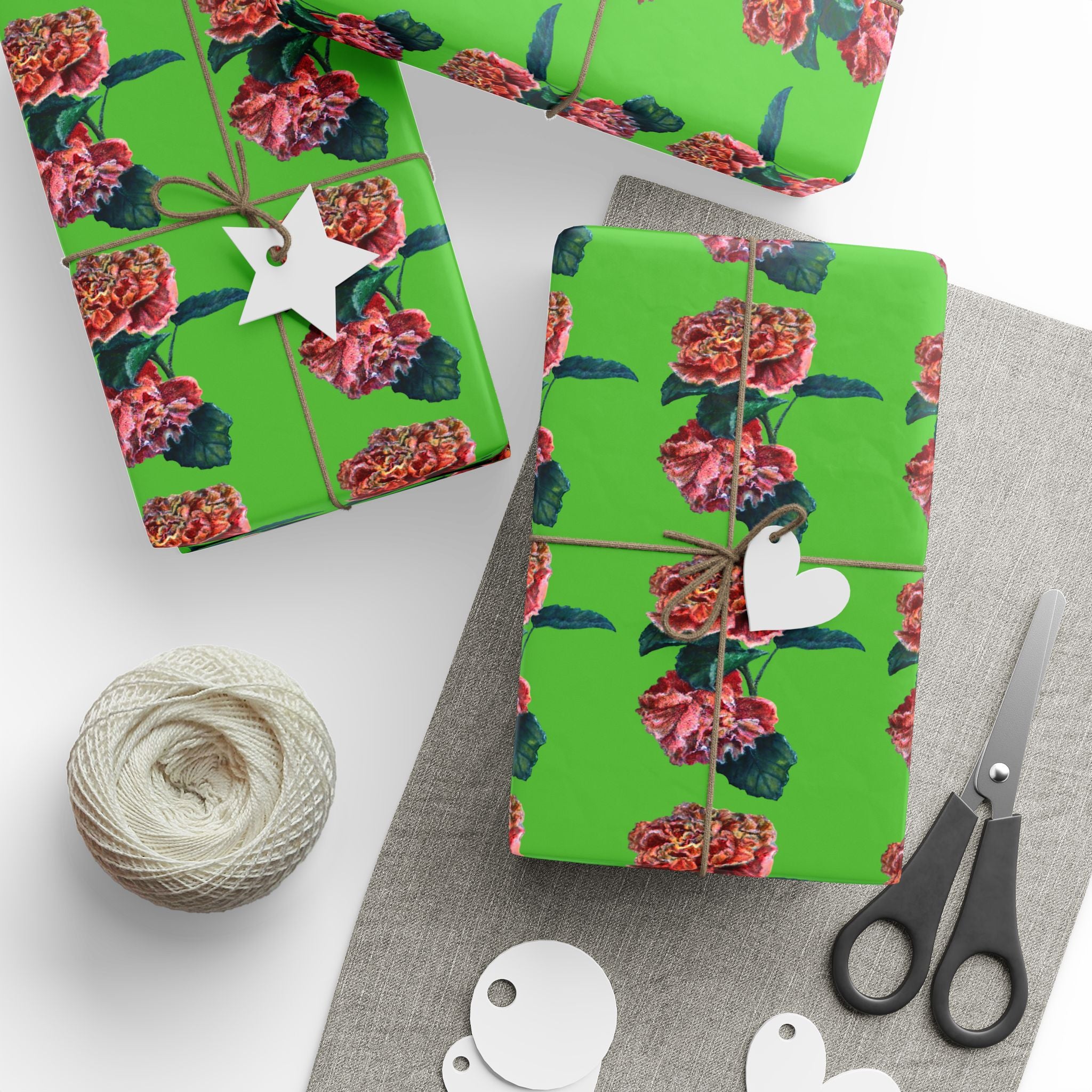 custom gift wrap in floral patterns comes in 3 sizes and 2 finished