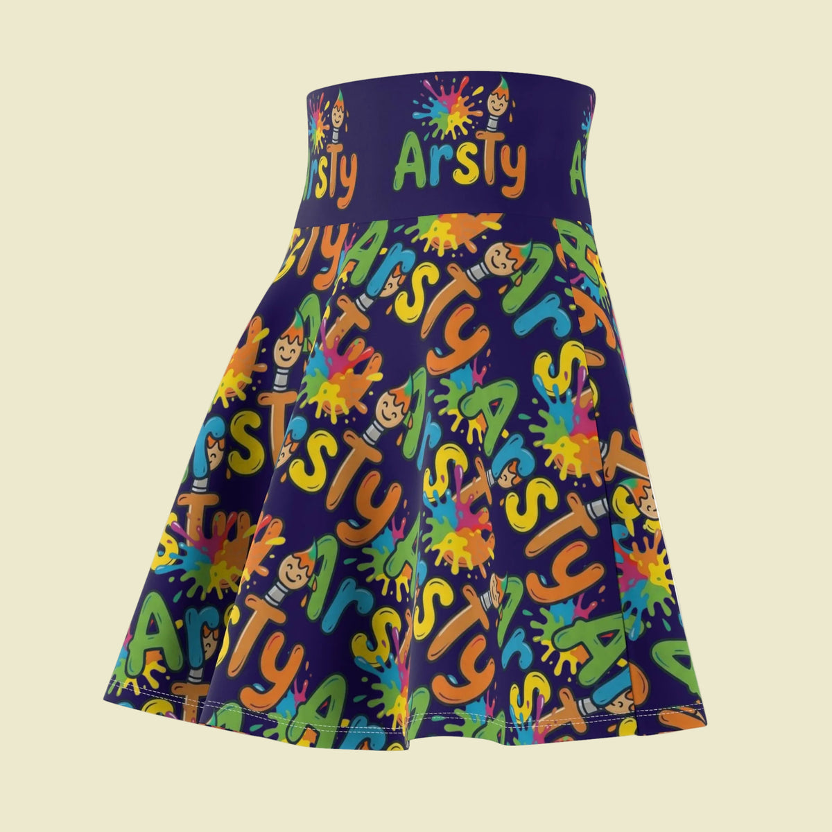 flirty and swirly skater skirt in multicolors