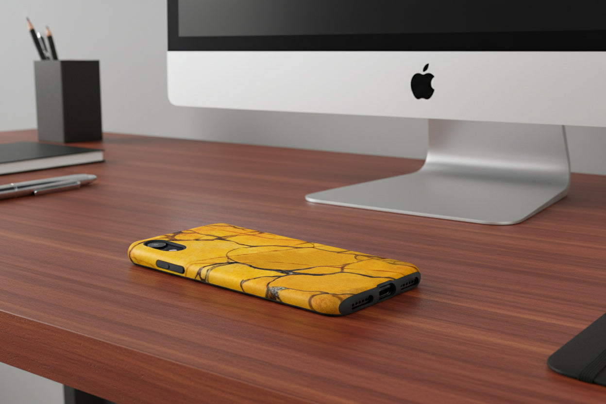 Impressive Phone case with gold marble pattern in glossy or matte finish
