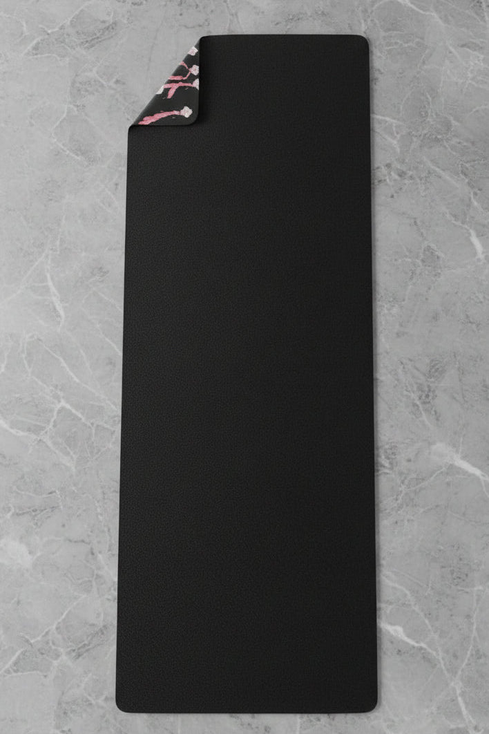 Black back of yoga mat in natural rubber material
