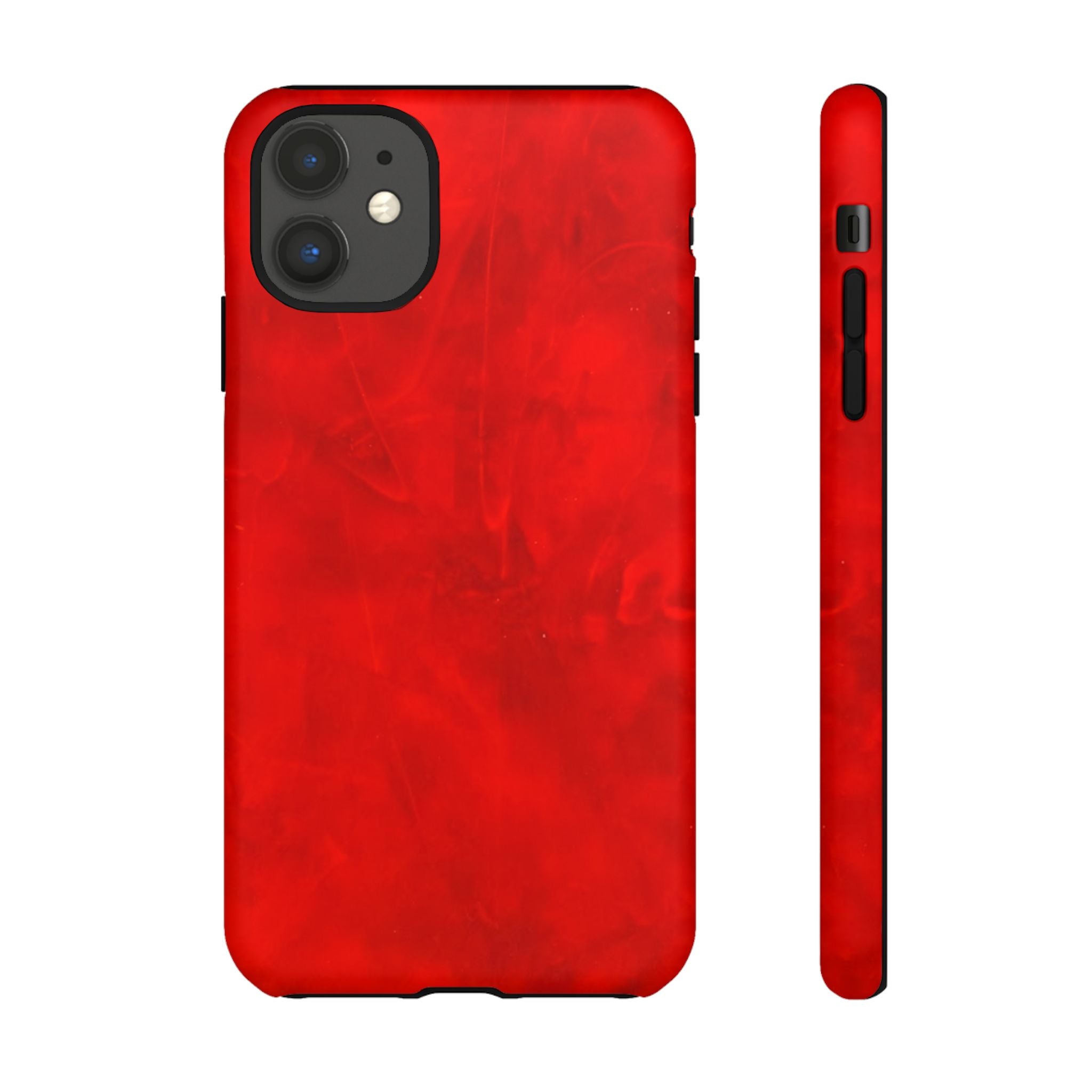 Phone Case in Hot Red Leather-like Design with Dual Layer for Shock Impact and UV Protection