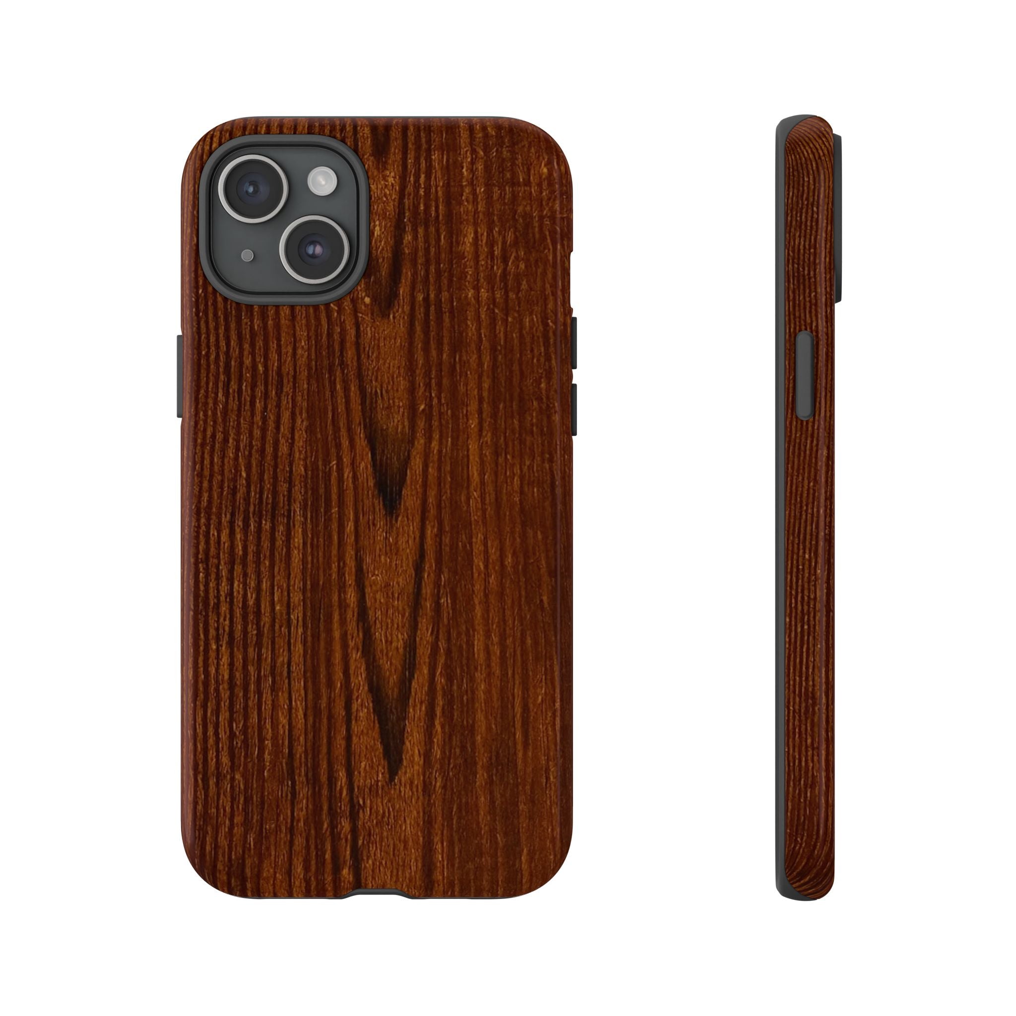Phone Case in Fine Wood Grain Design with rustic, rugged good looks with toughness and durability for UV and impact resistance protection