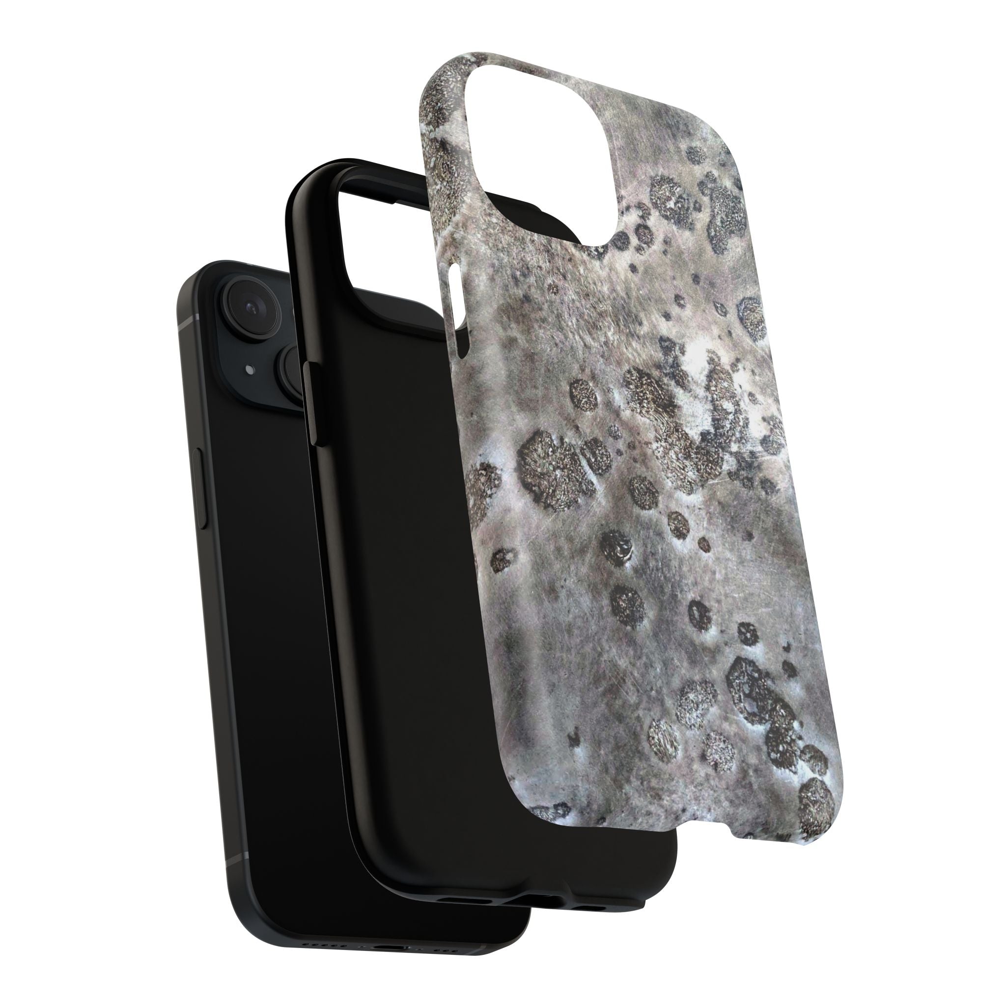 Magnetic iphone case with a Lunar Moon Rock Design is as tough as it looks with 2 layer shell compatible with MagSafe Accessories