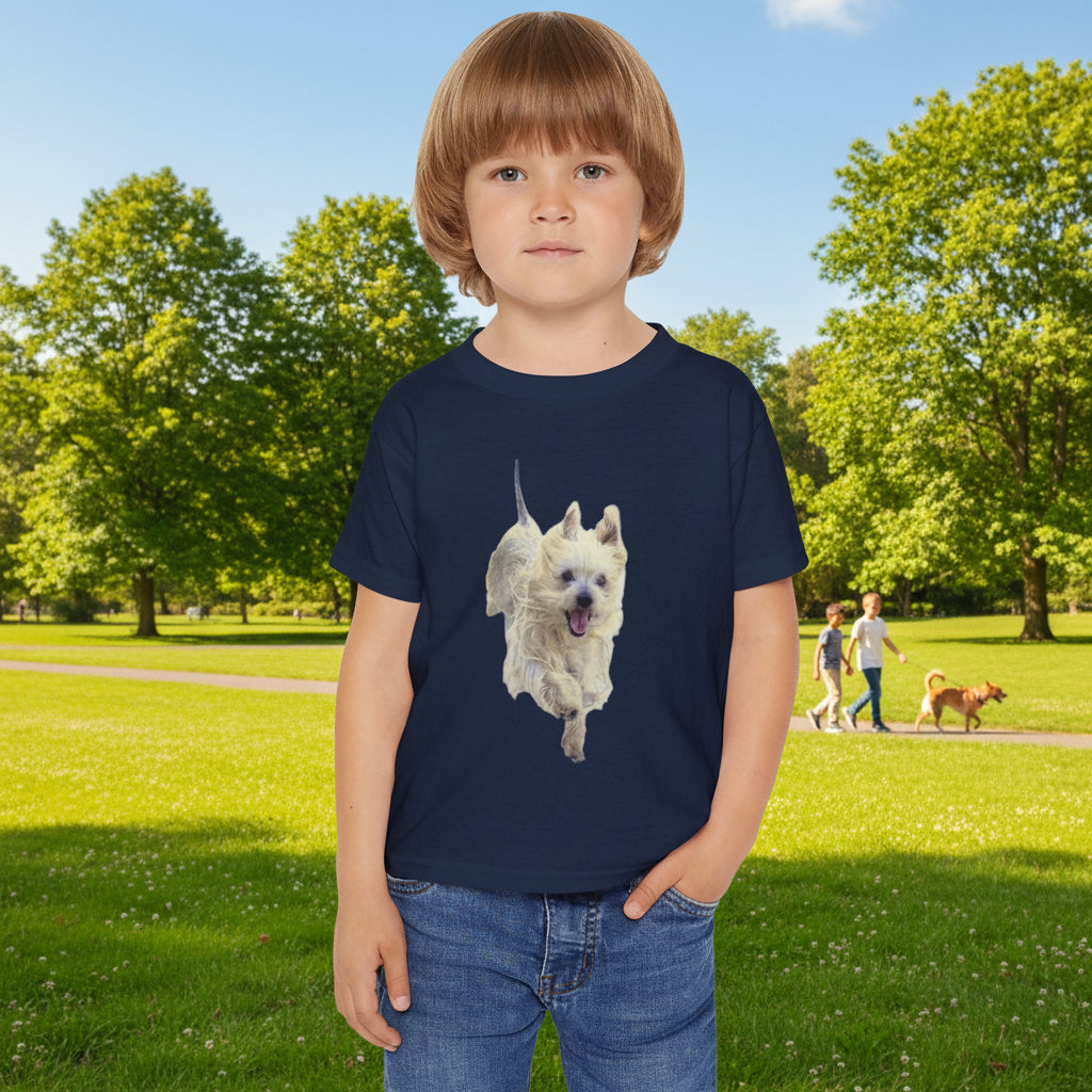 Soft T-shirt for Toddlers in 100% cotton with a playful dog print