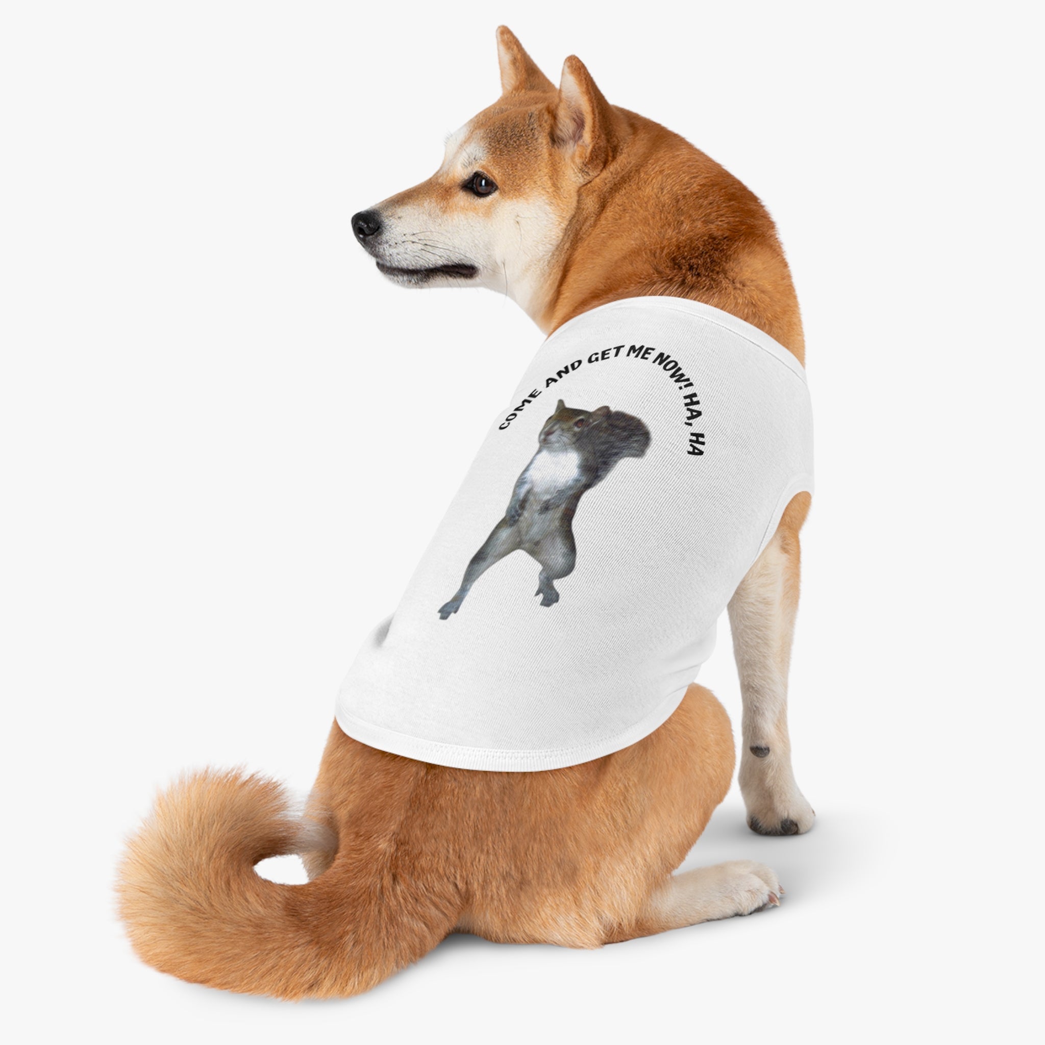 Pet Tank Top — Playful Squirrel Graphic Pup Tank in durable combed cotton by Studio Blitz