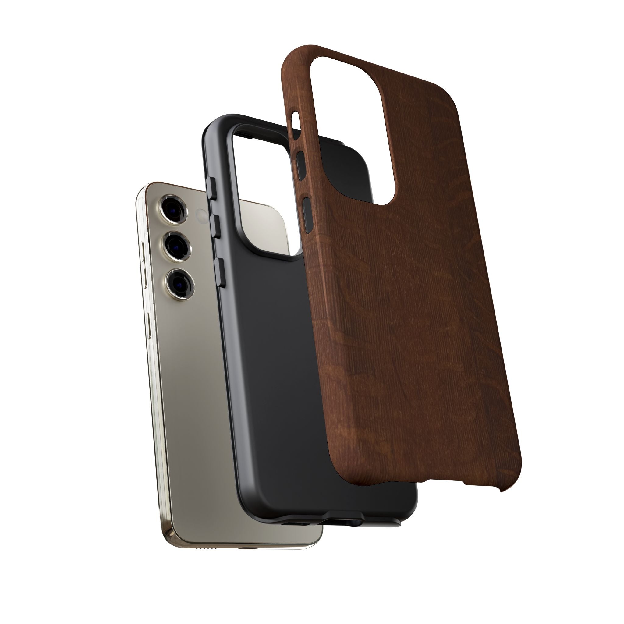 Phone case with 3D Wrap Unique Wood Grain Design - Tough and Durable in Glossy or Matte finish