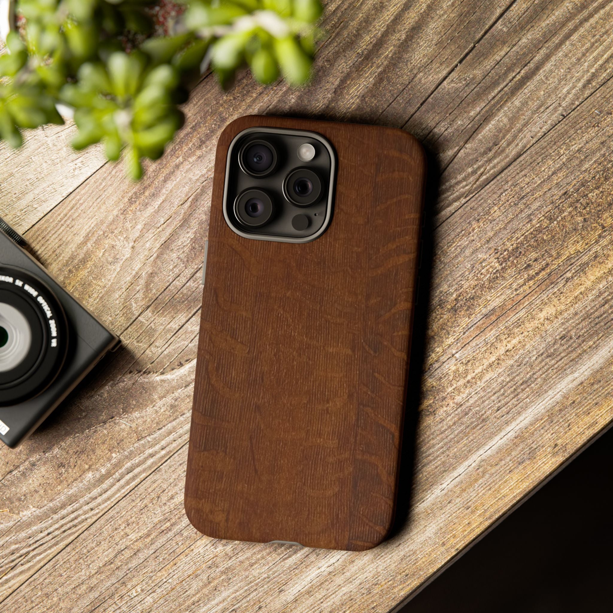 Phone case with 3D Wrap Unique Wood Grain Design - Tough and Durable in Glossy or Matte finish