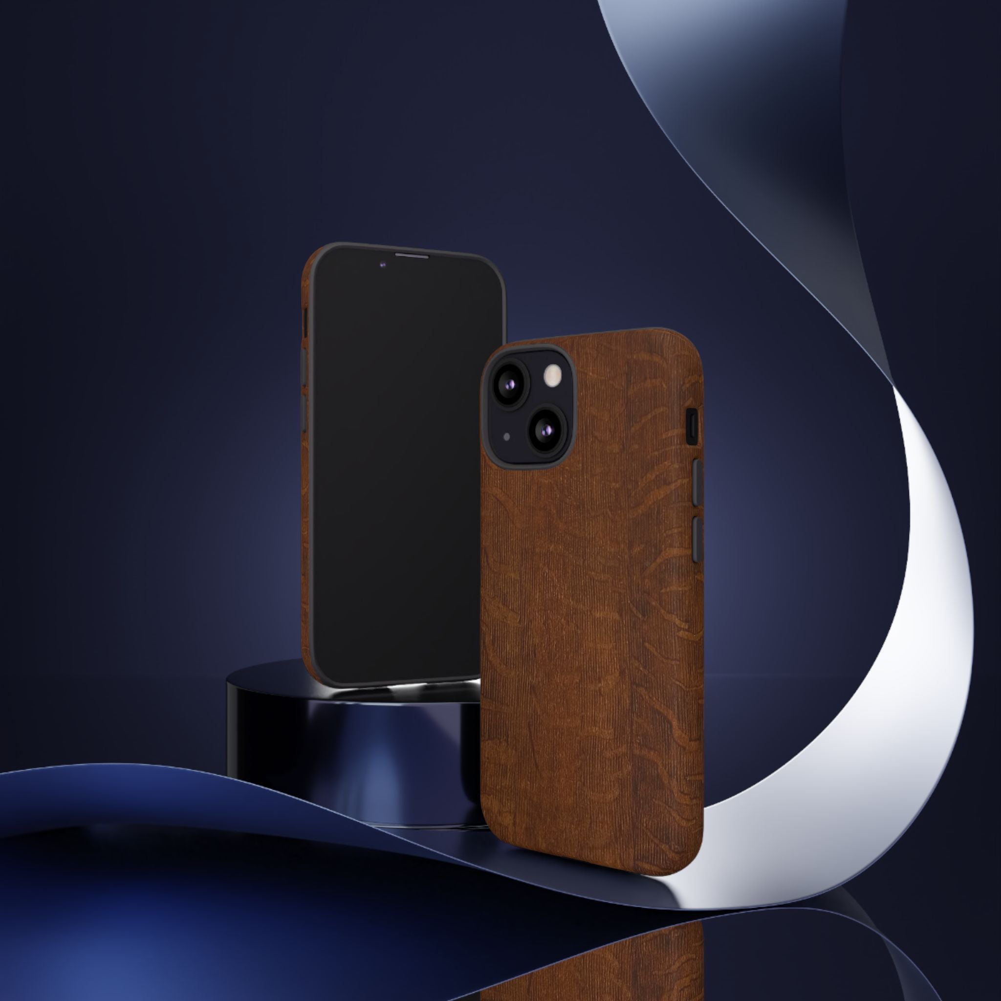 Phone case with 3D Wrap Unique Wood Grain Design - Tough and Durable in Glossy or Matte finish