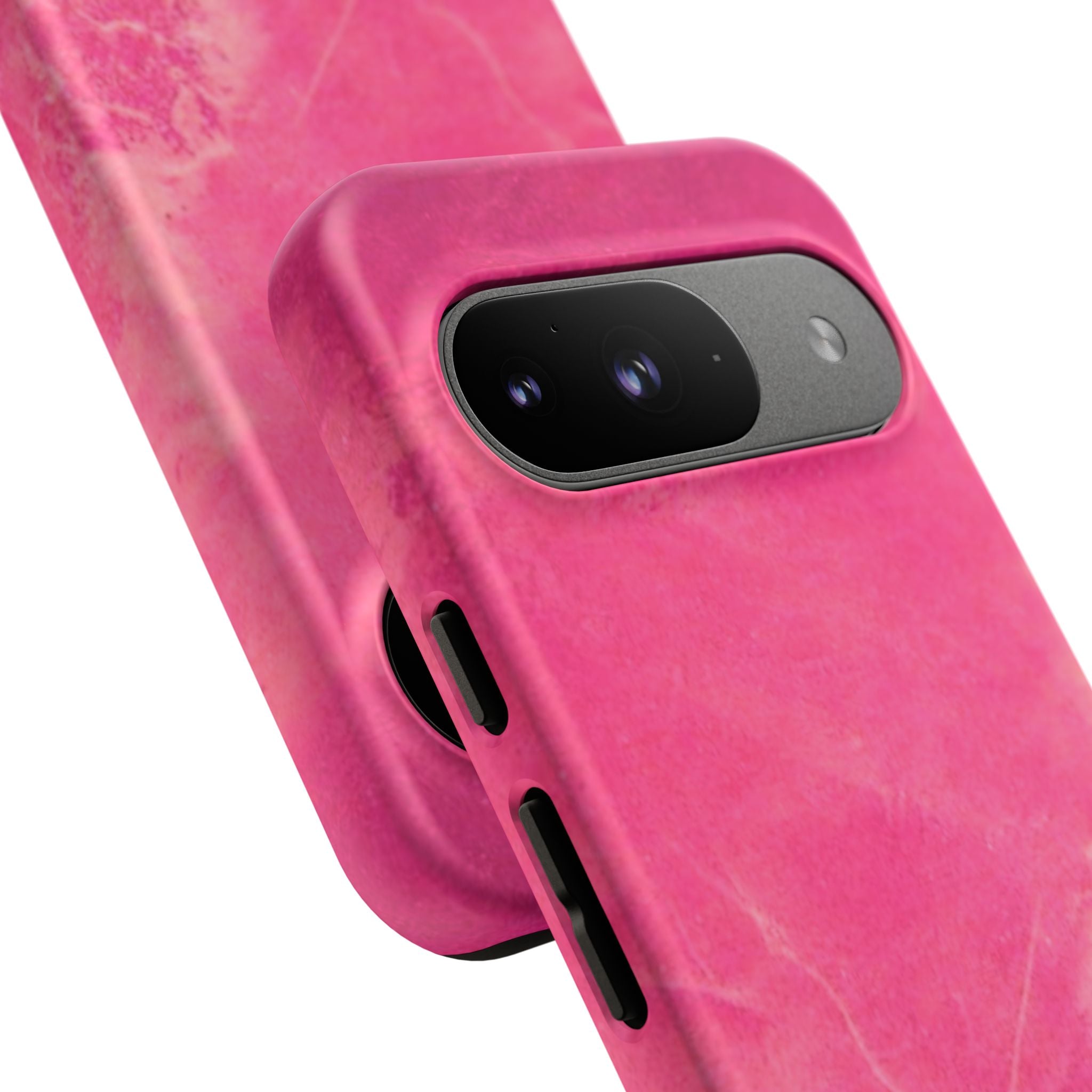 phone case in glossy or matte Hot Pink Marble Design with UV and impact resistance protection