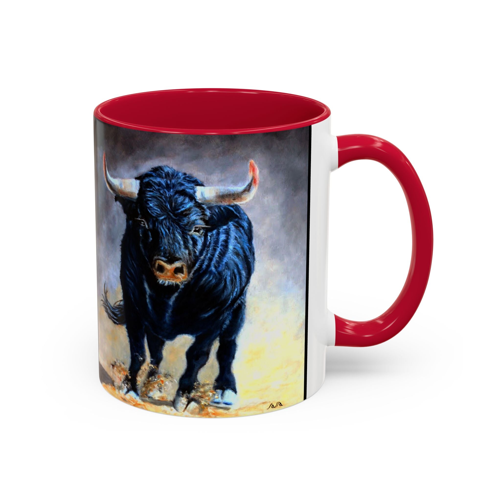 Mugs - premium ceramic 11oz. & 15oz. - artist painted Charging Bull