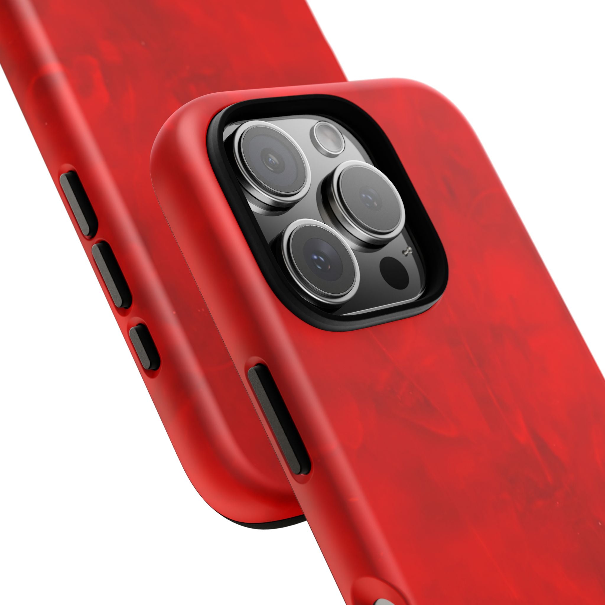 Phone Case in Hot Red Leather-like Design with Dual Layer for Shock Impact and UV Protection