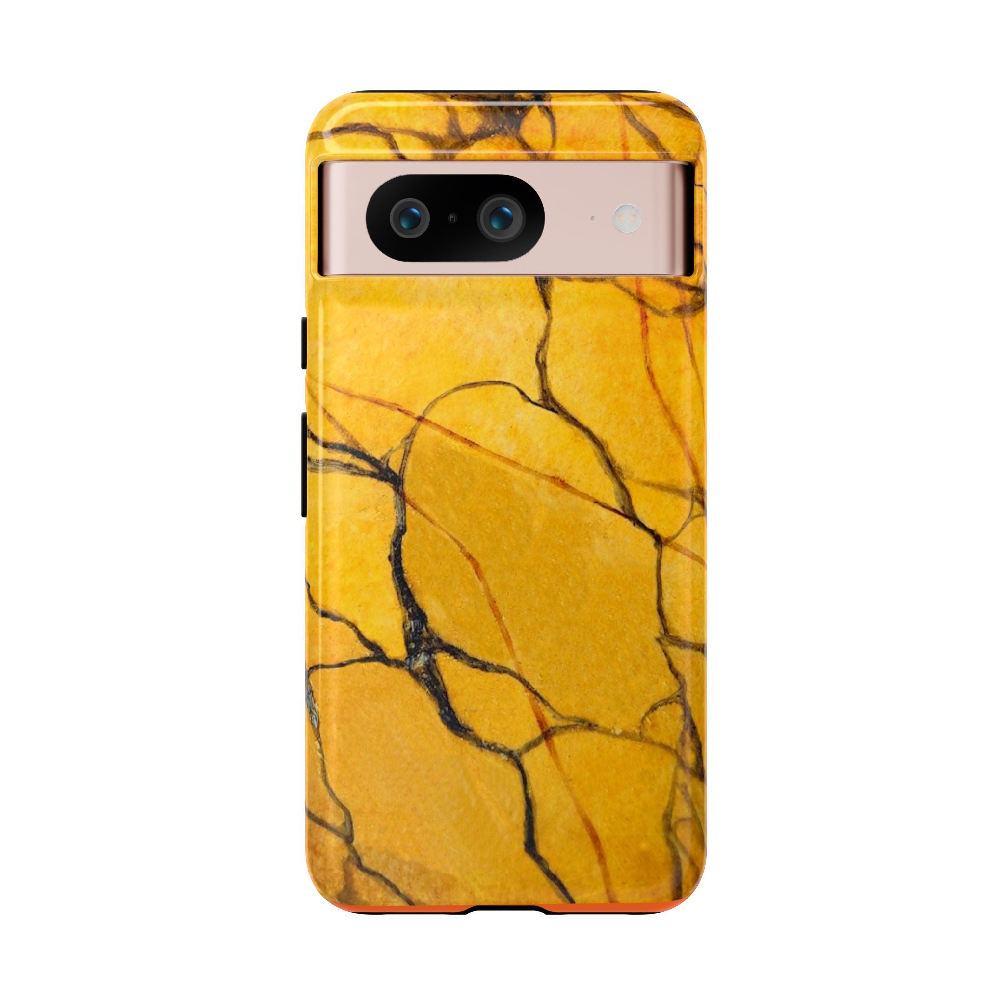  phone case in eye catching gold marble design in glossy or matte finish with silicone lining and hard shell for impact and UV resistance