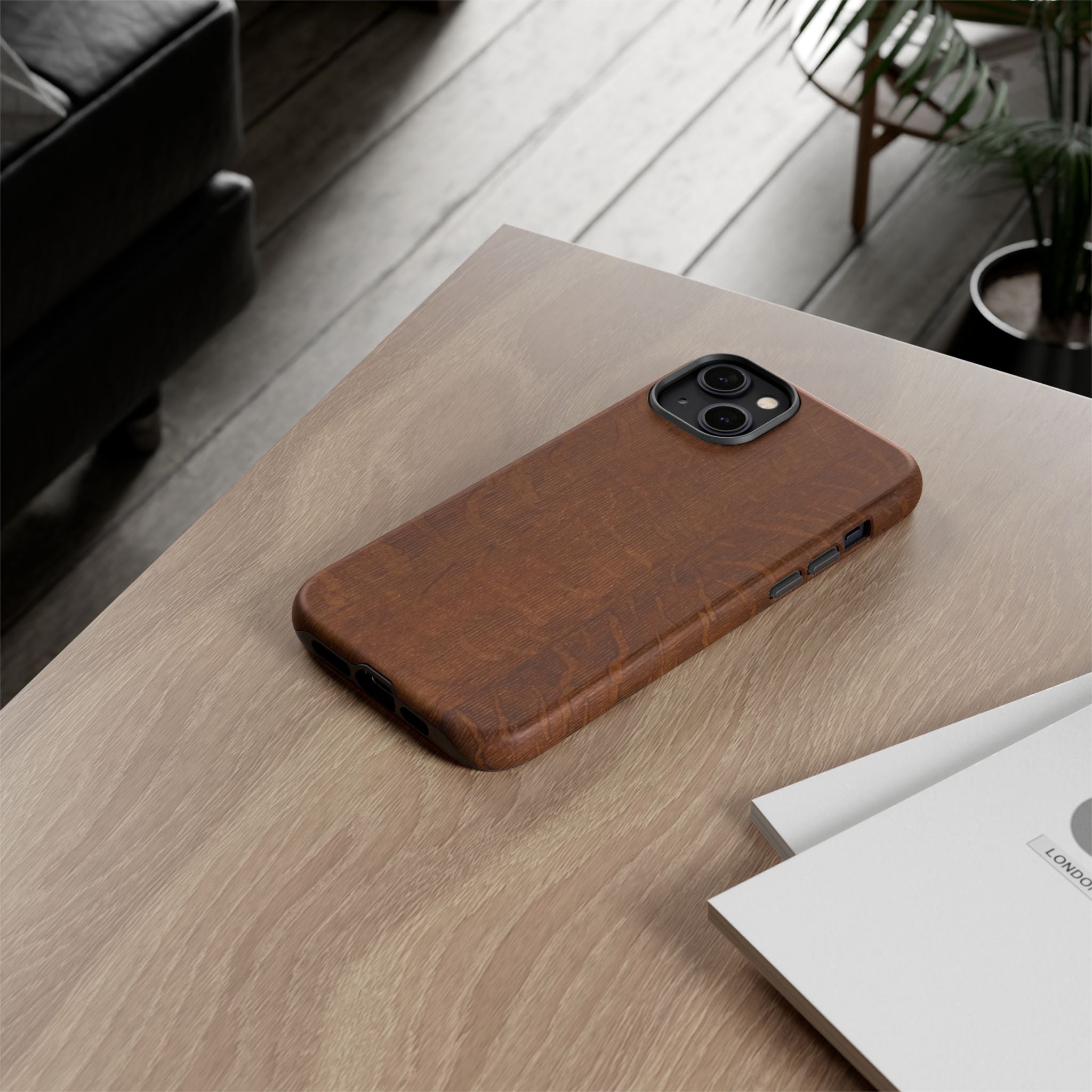 Phone case with 3D Wrap Unique Wood Grain Design - Tough and Durable in Glossy or Matte finish