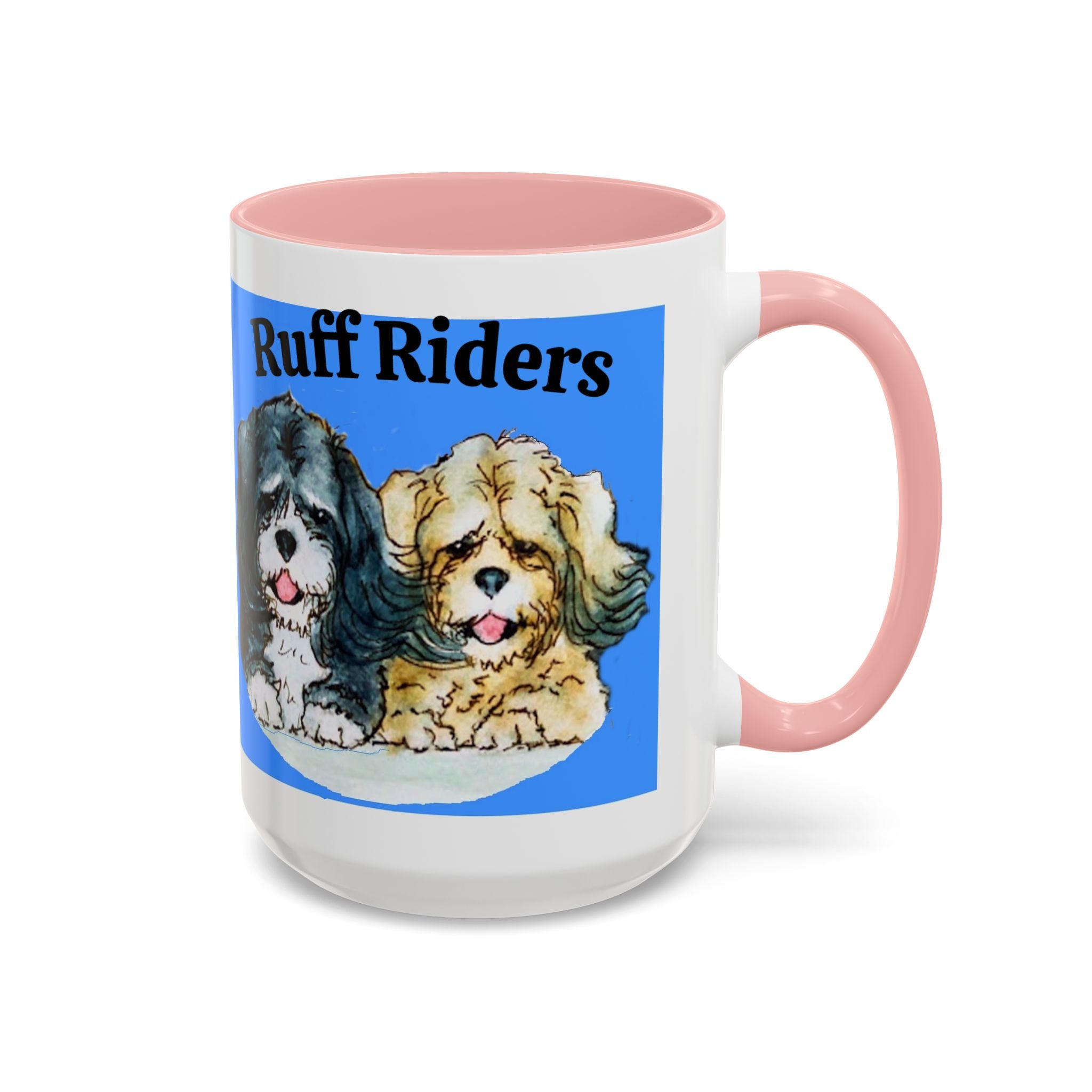 Ruff Riders Dog Mug — Cute Dog Car Riding Duo Accent Mug (11/15oz)