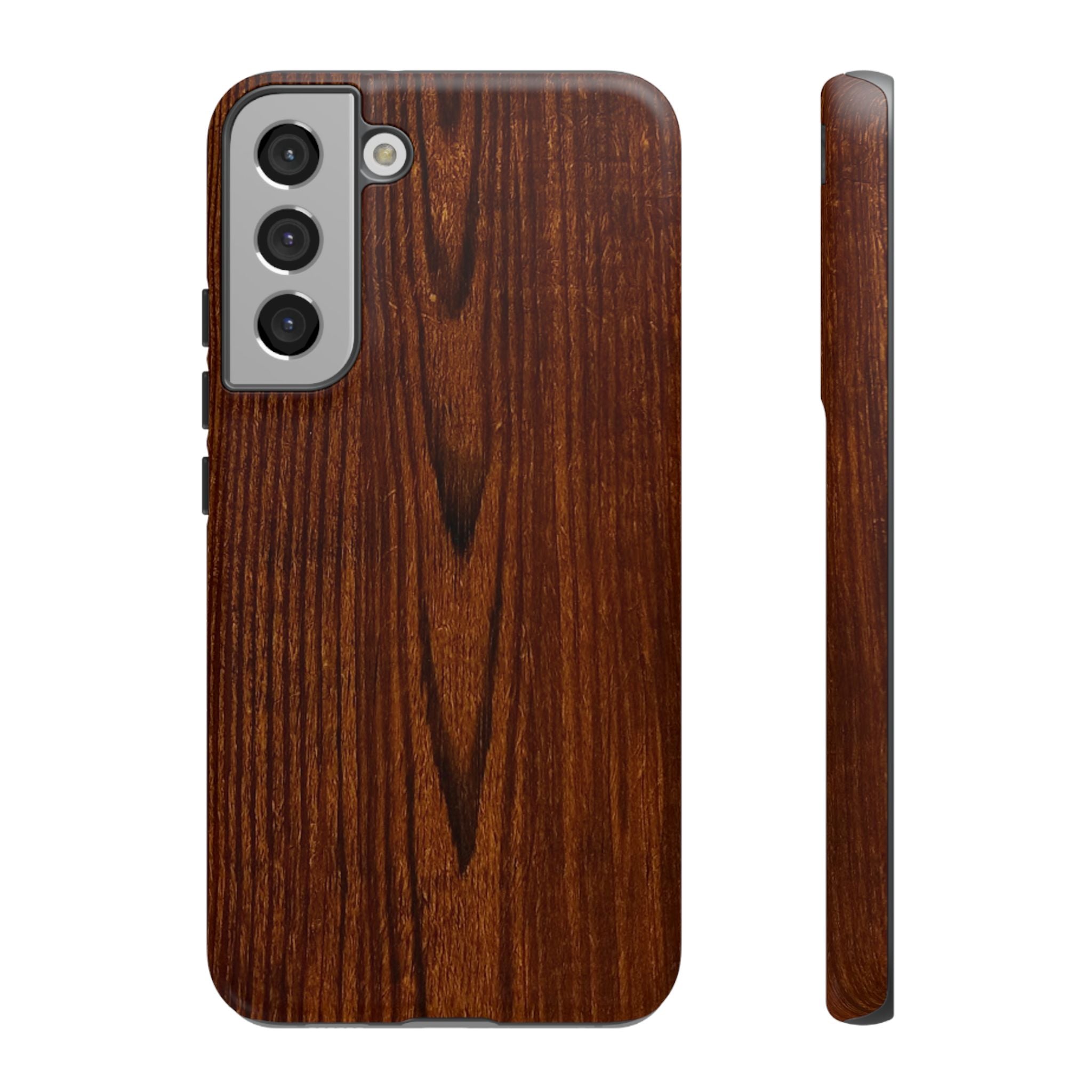 Phone Case in Fine Wood Grain Design with rustic, rugged good looks with toughness and durability for UV and impact resistance protection
