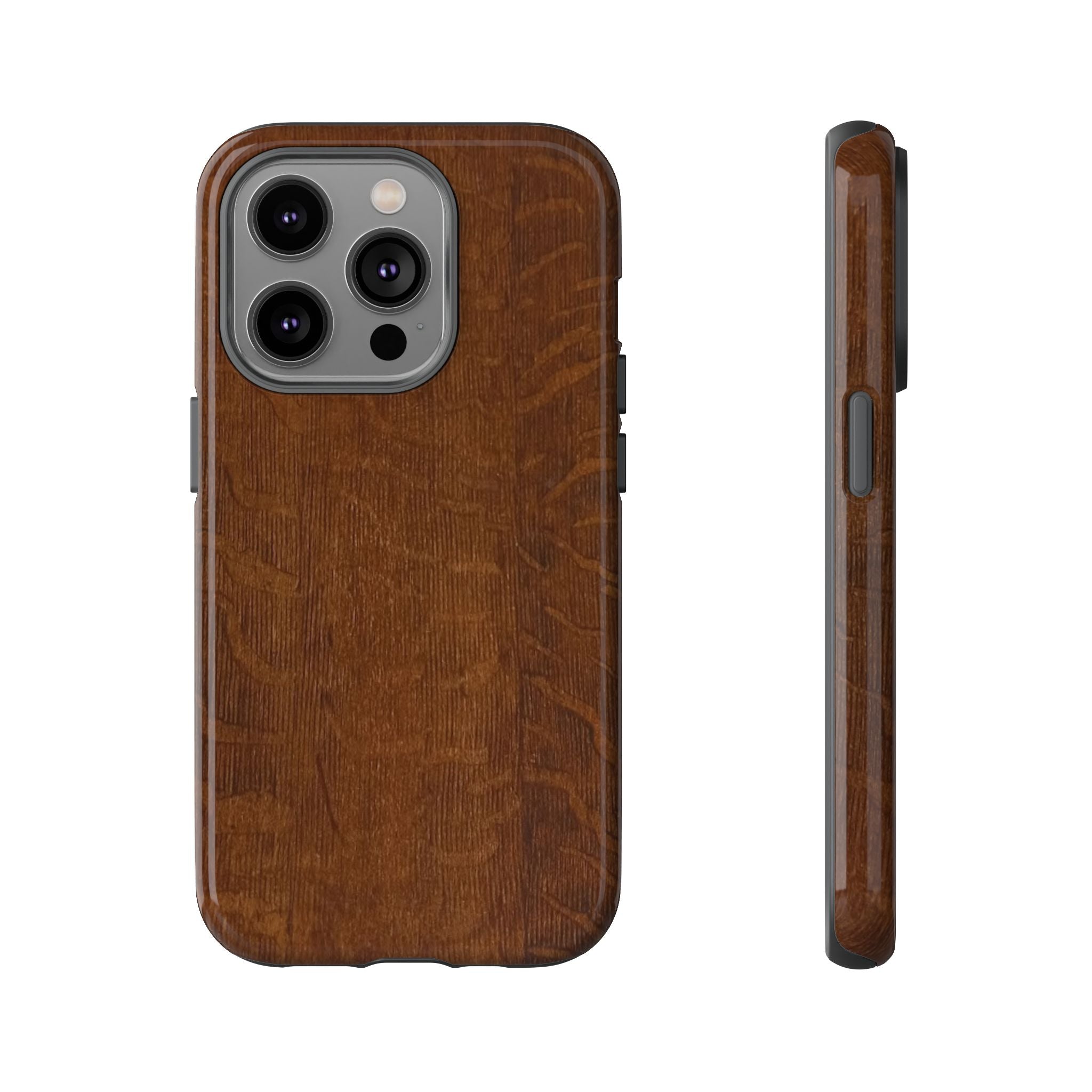Phone case with 3D Wrap Unique Wood Grain Design - Tough and Durable in Glossy or Matte finish