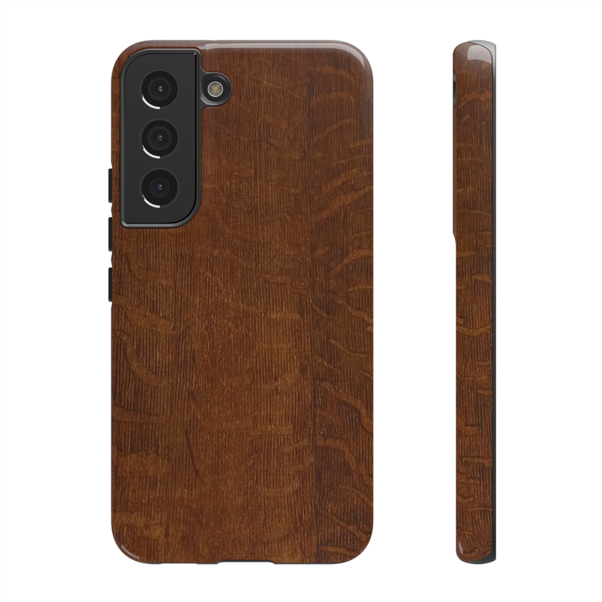 Phone case with 3D Wrap Unique Wood Grain Design - Tough and Durable in Glossy or Matte finish