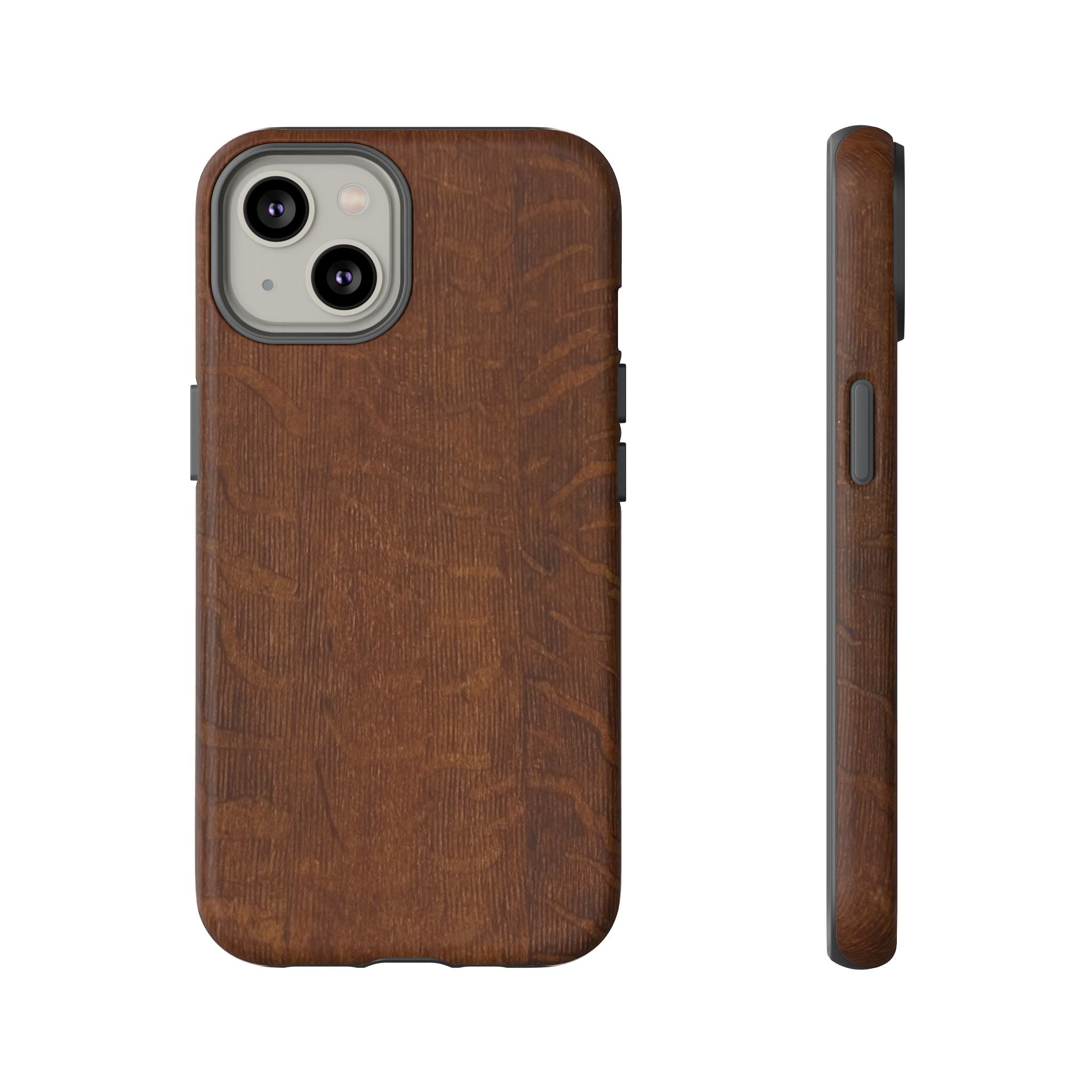 Phone case with 3D Wrap Unique Wood Grain Design - Tough and Durable in Glossy or Matte finish